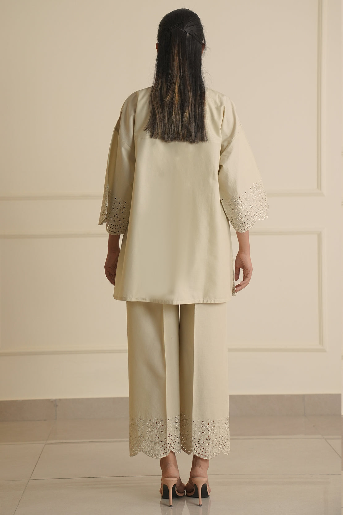Solid Embroidered Cotton Stitched 2 Piece (Shirt/Trouser)63253
