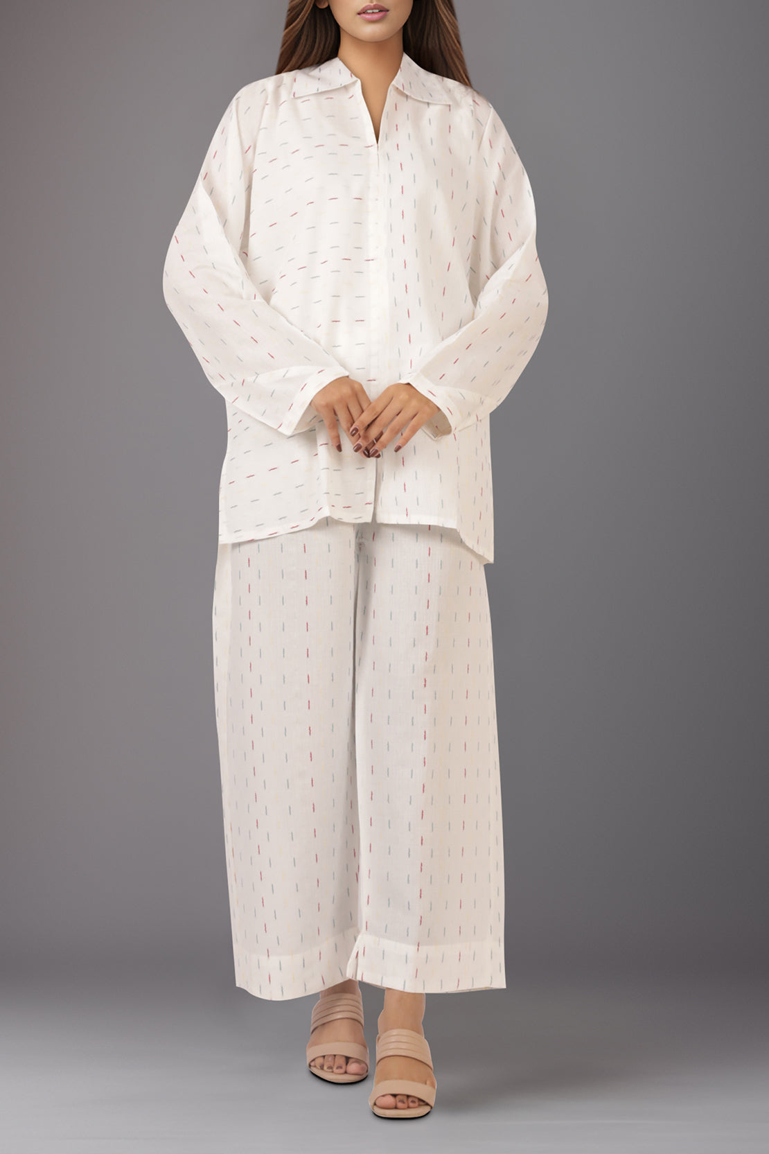 Cotton Jacquard Stitched 2 Piece (Shirt/Trouser)59409