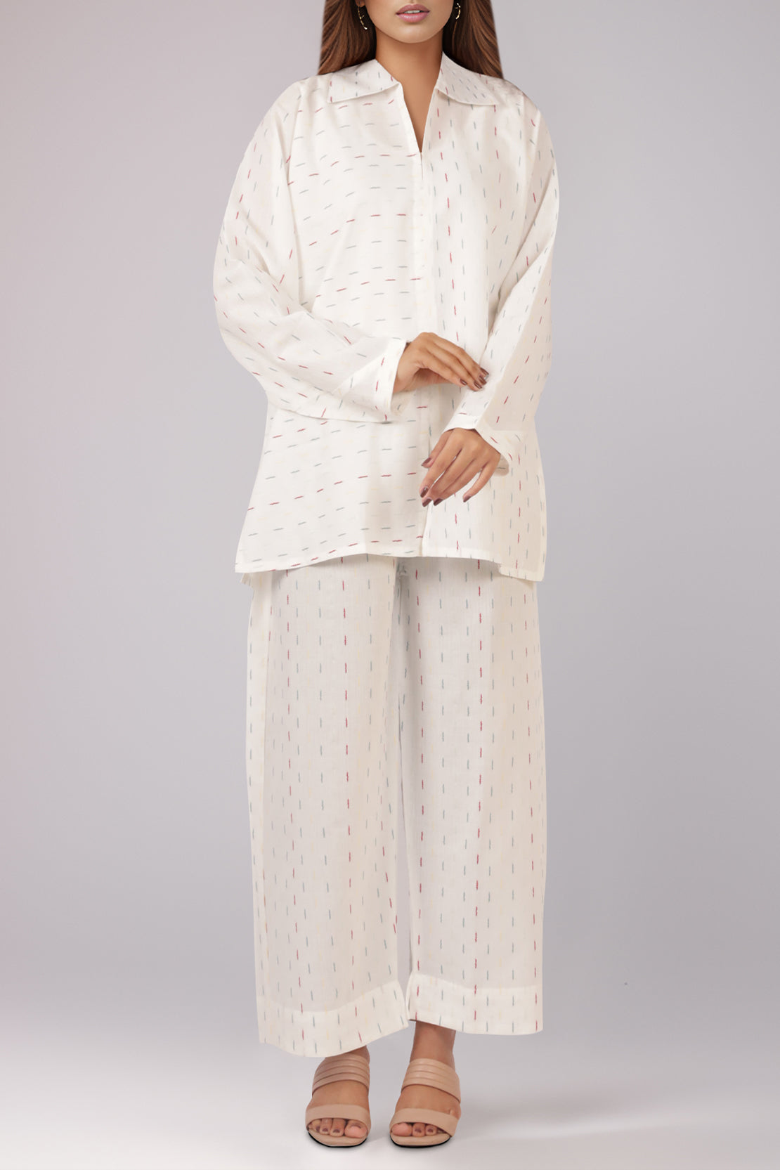 Cotton Jacquard Stitched 2 Piece (Shirt/Trouser)59409