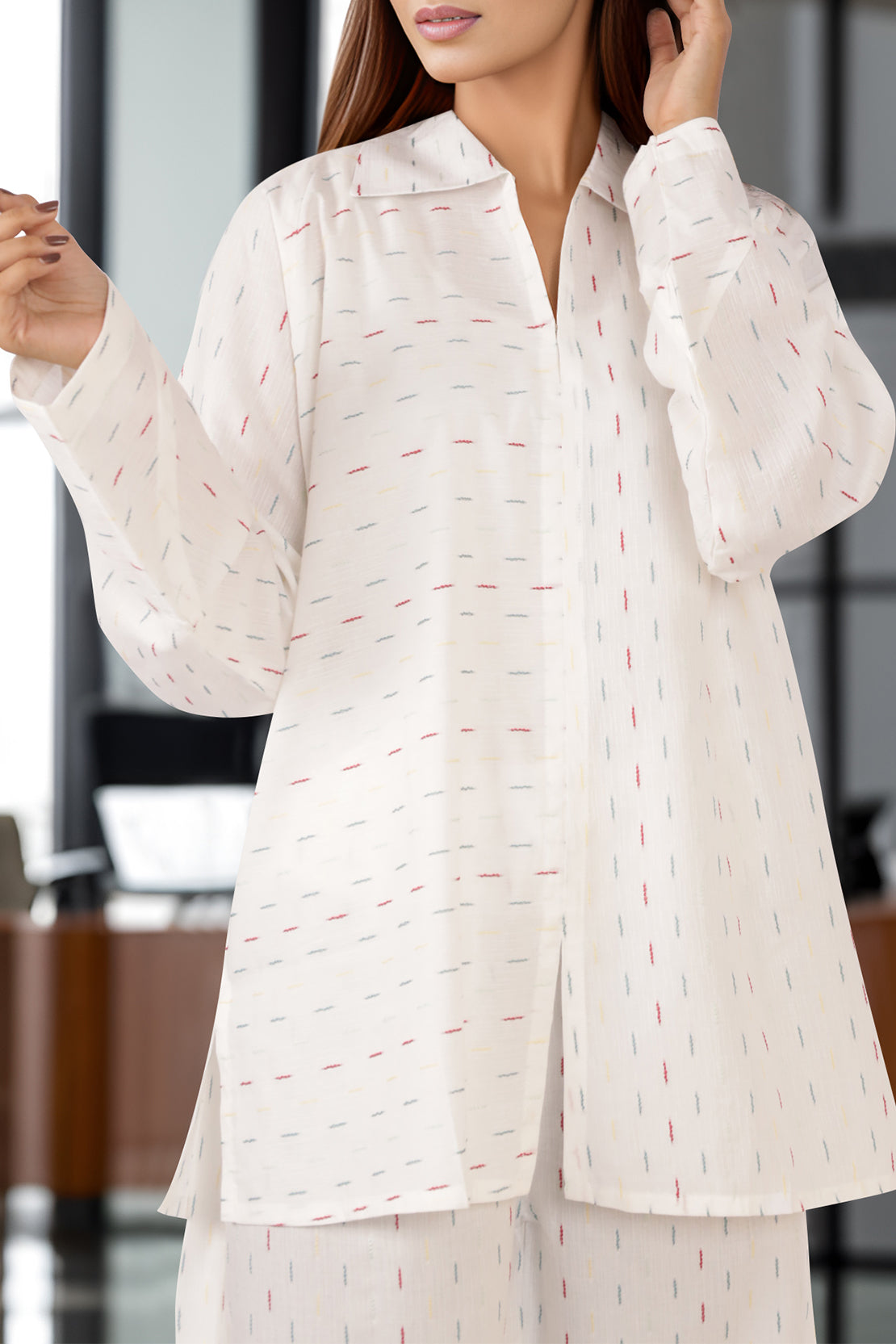 Cotton Jacquard Stitched 2 Piece (Shirt/Trouser)59409
