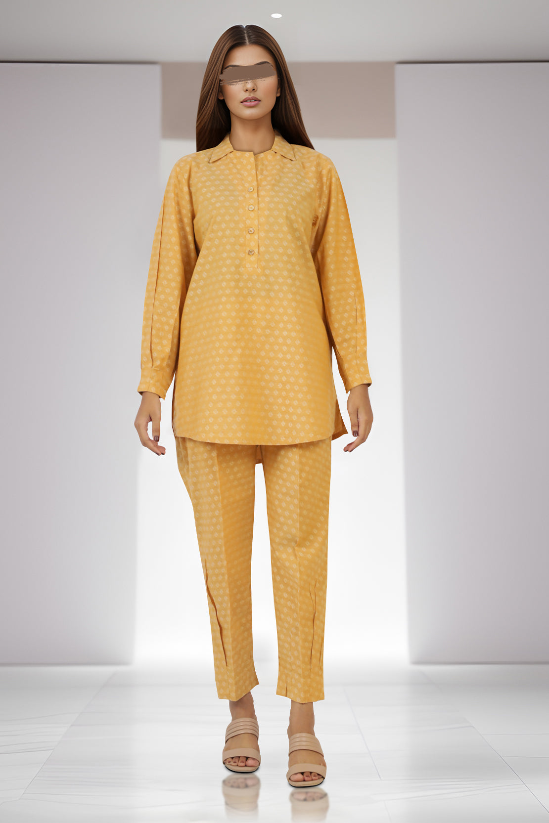 Cotton Jacquard Stitched 2 Piece (Shirt/Trouser)62887