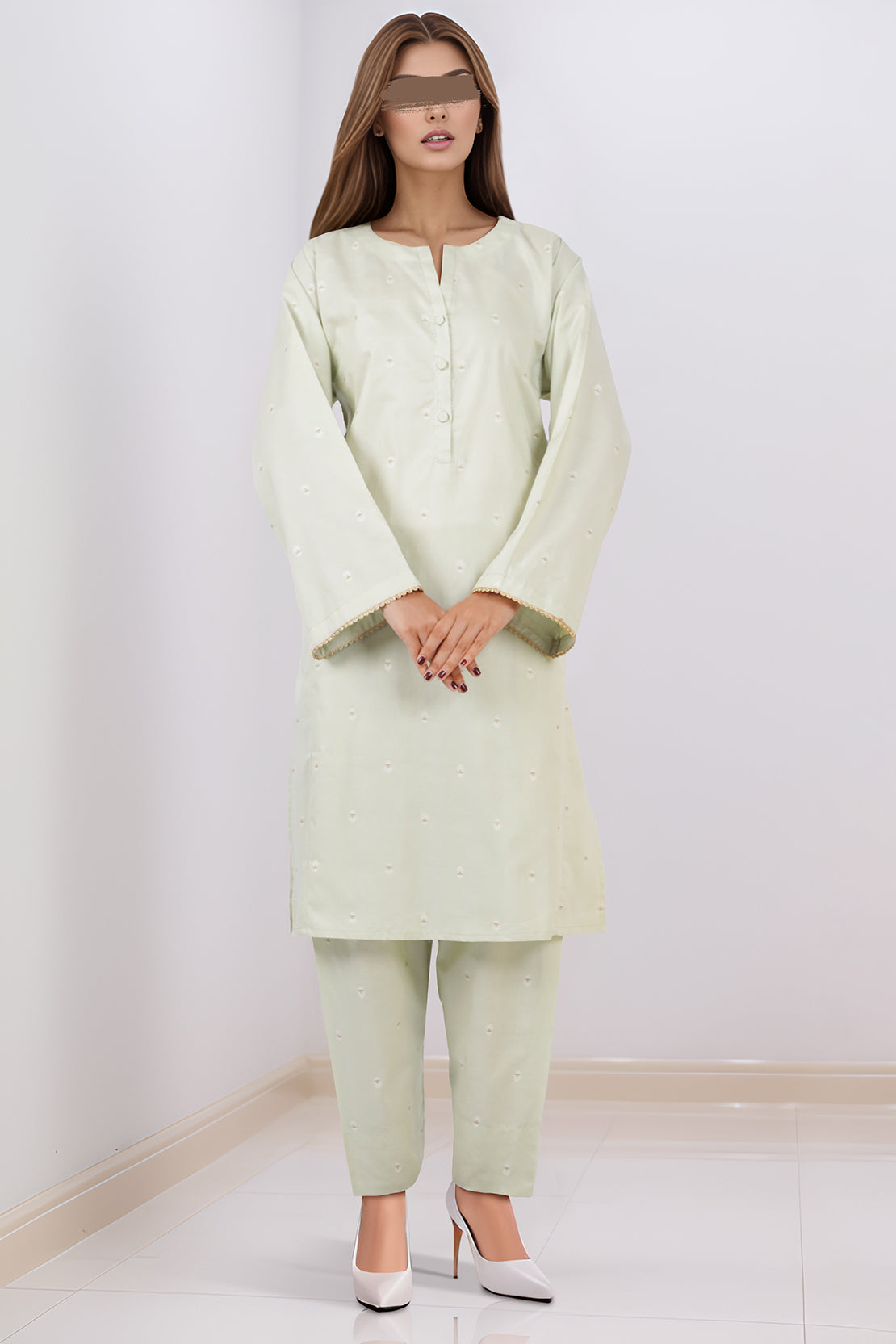 Cotton Jacquard Stitched 2 Piece (Shirt/Trouser)65018