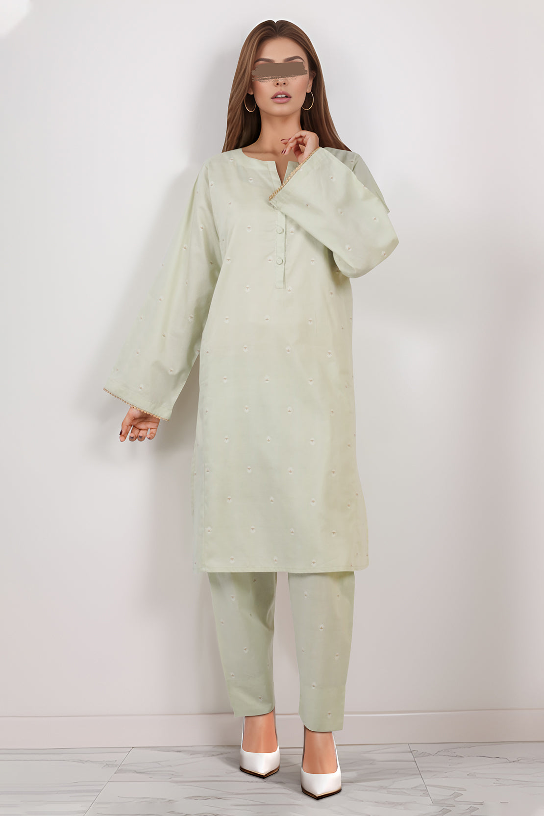 Cotton Jacquard Stitched 2 Piece (Shirt/Trouser)65018