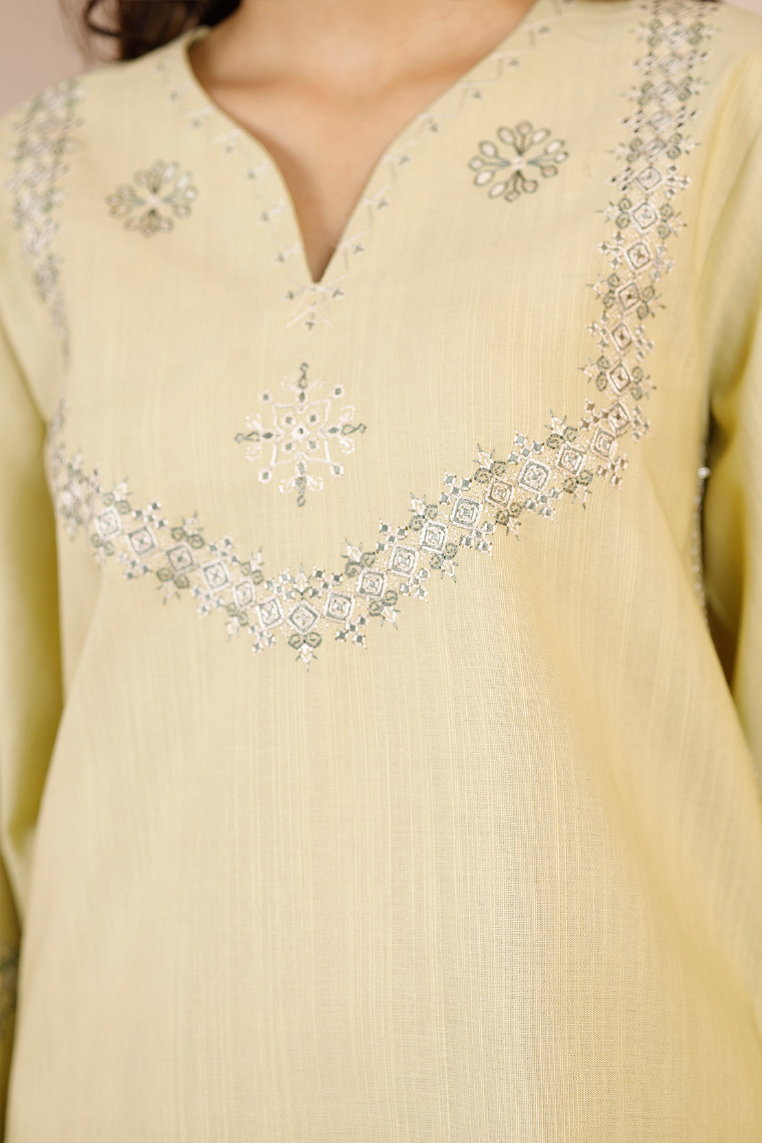 Solid Embroidered Soft Raw Silk Stitched 2 Piece (Shirt/Trouser)64714