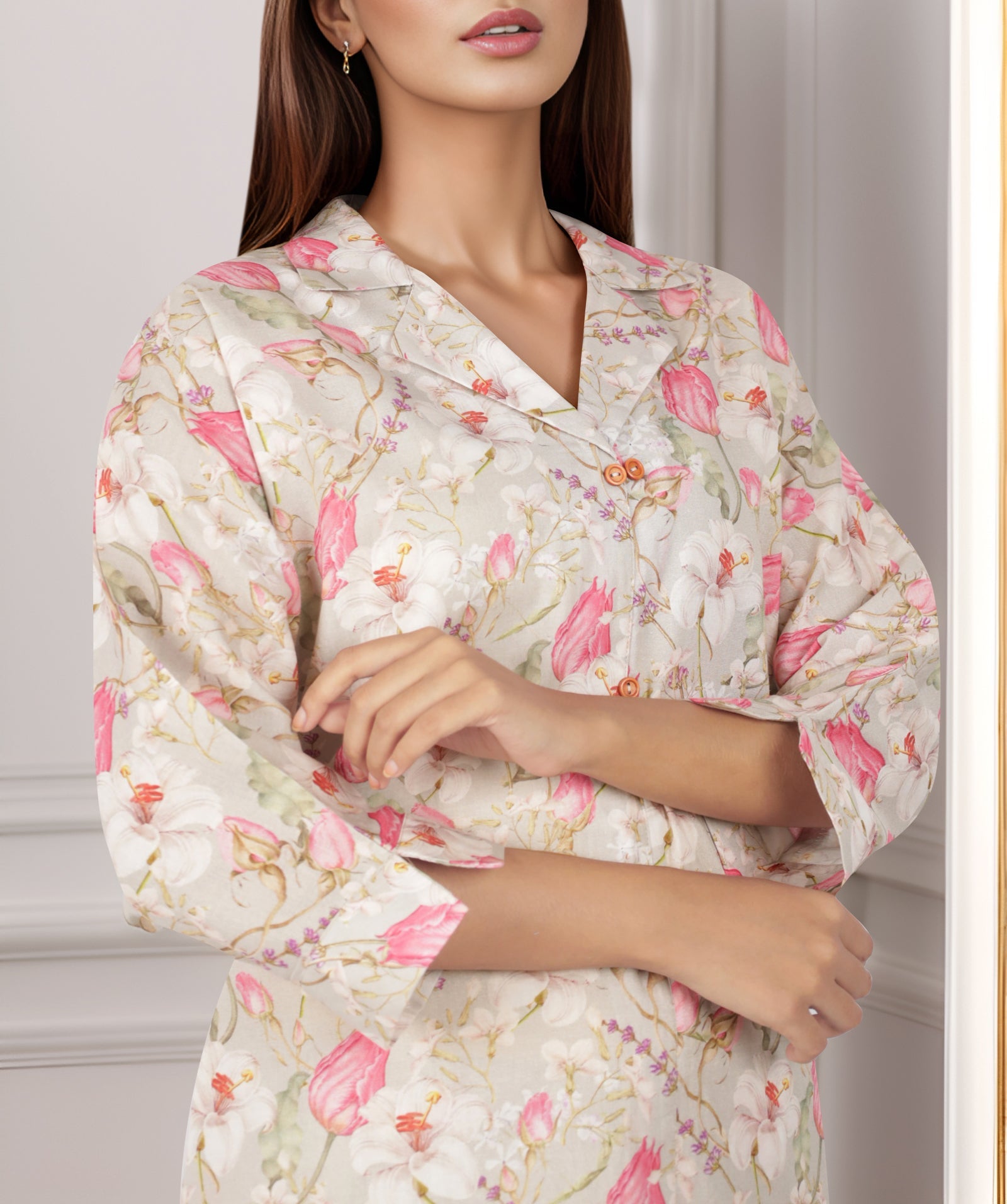 Printed Lawn Stitched 2 Piece (Shirt/Trouser)64389