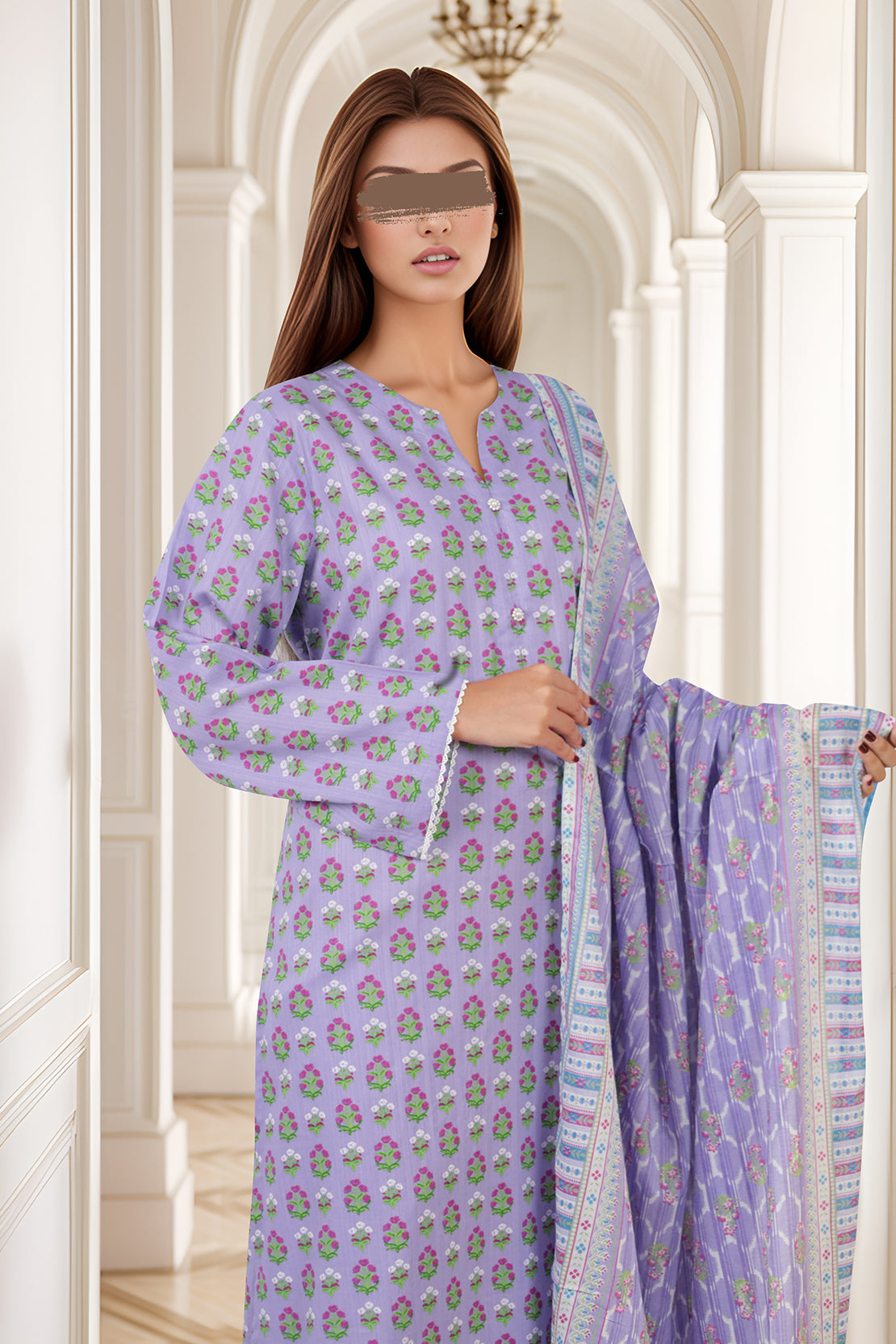 Printed Lawn Stitched 3 Piece64971