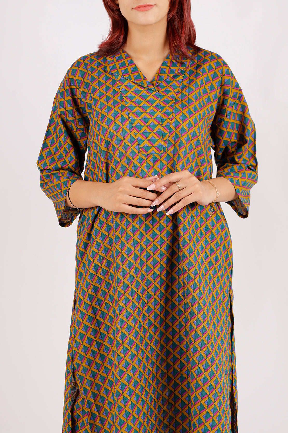 Printed Khaddar Stitched Shirt79863