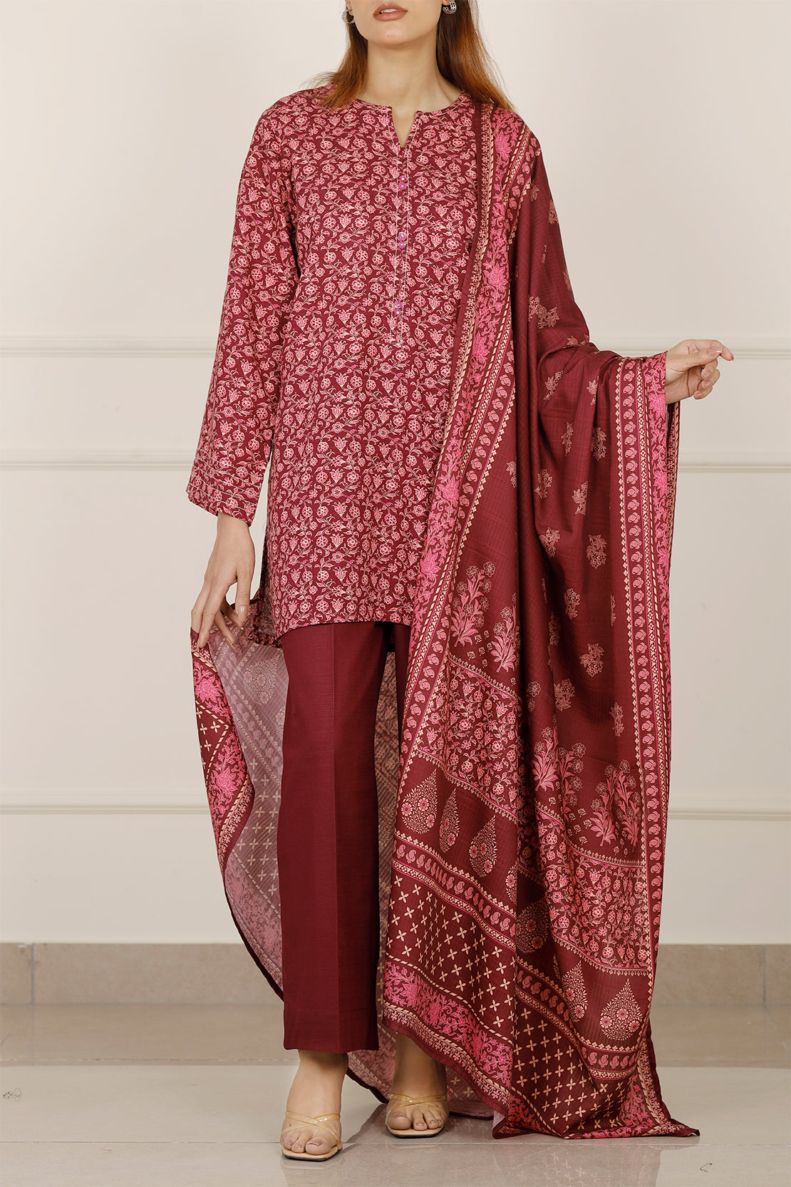 Printed Khaddar Stitched 2 Piece (Shirt/Trouser)77895