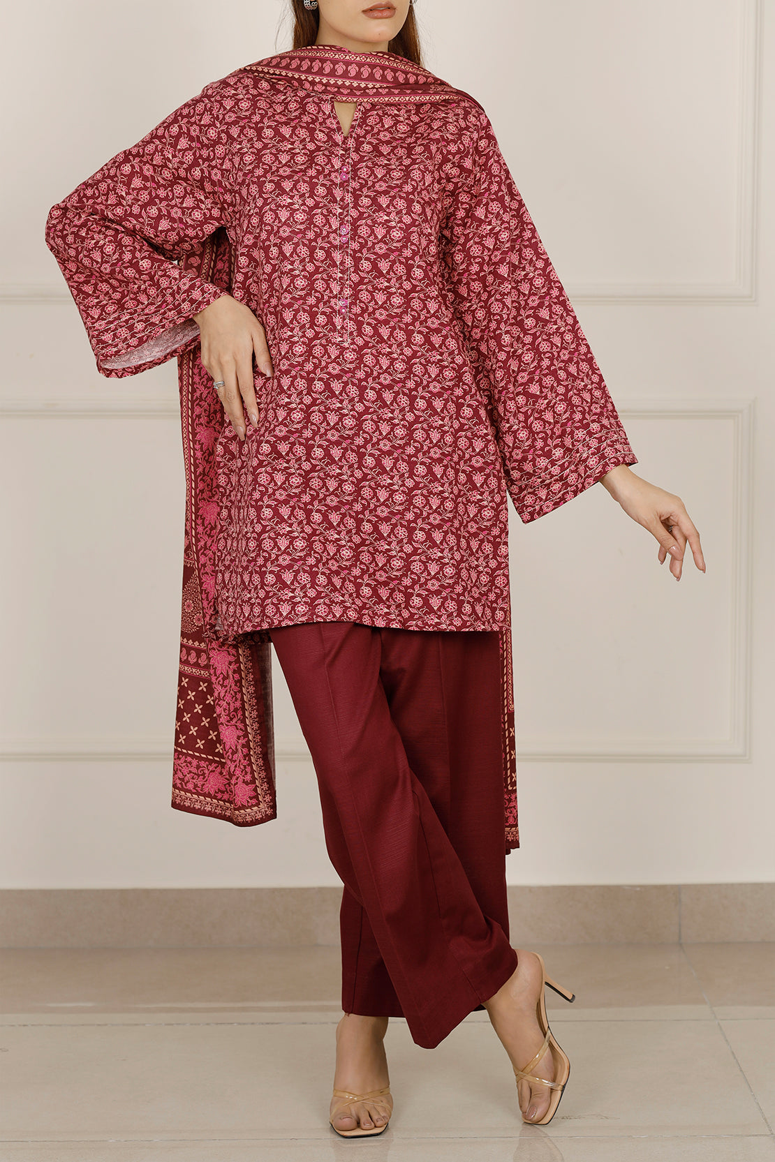 Printed Khaddar Stitched 2 Piece (Shirt/Trouser)77895
