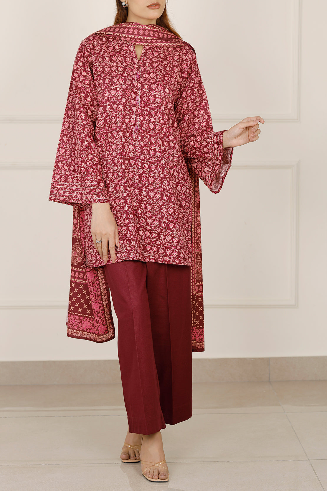 Printed Khaddar Stitched 2 Piece (Shirt/Trouser)77895