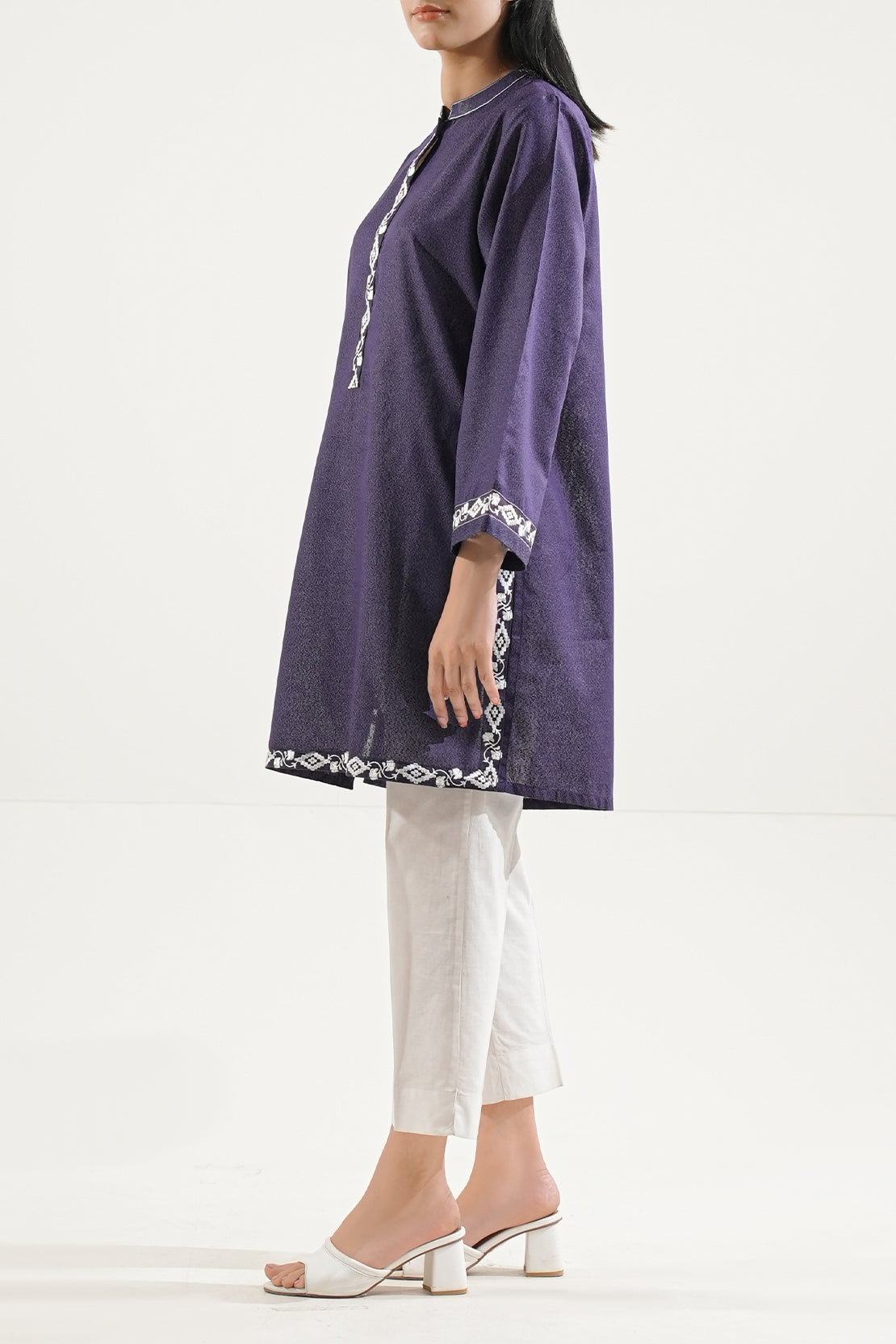 Solid Embroidered Karandi Stitched Shirt96388
