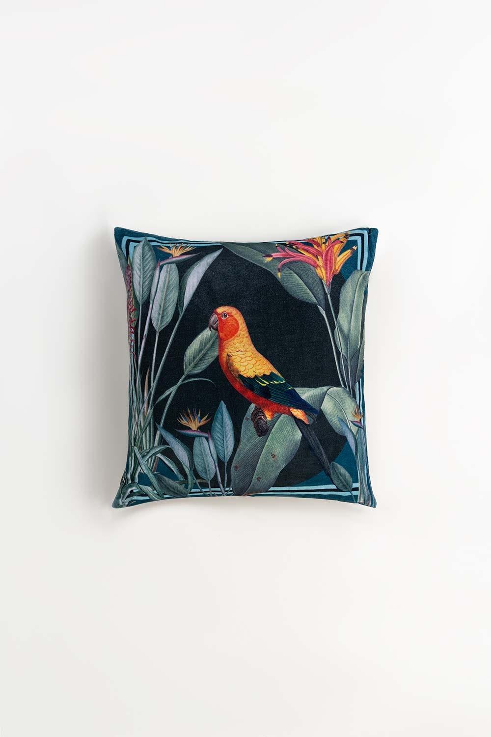 Parrot Digital Velveteen Square Cushion Cover