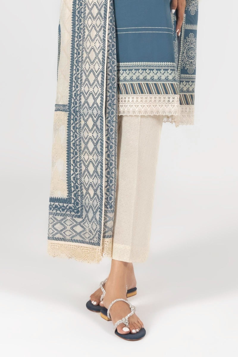 Unstitched Slub Muzlin 3 Piece Suit