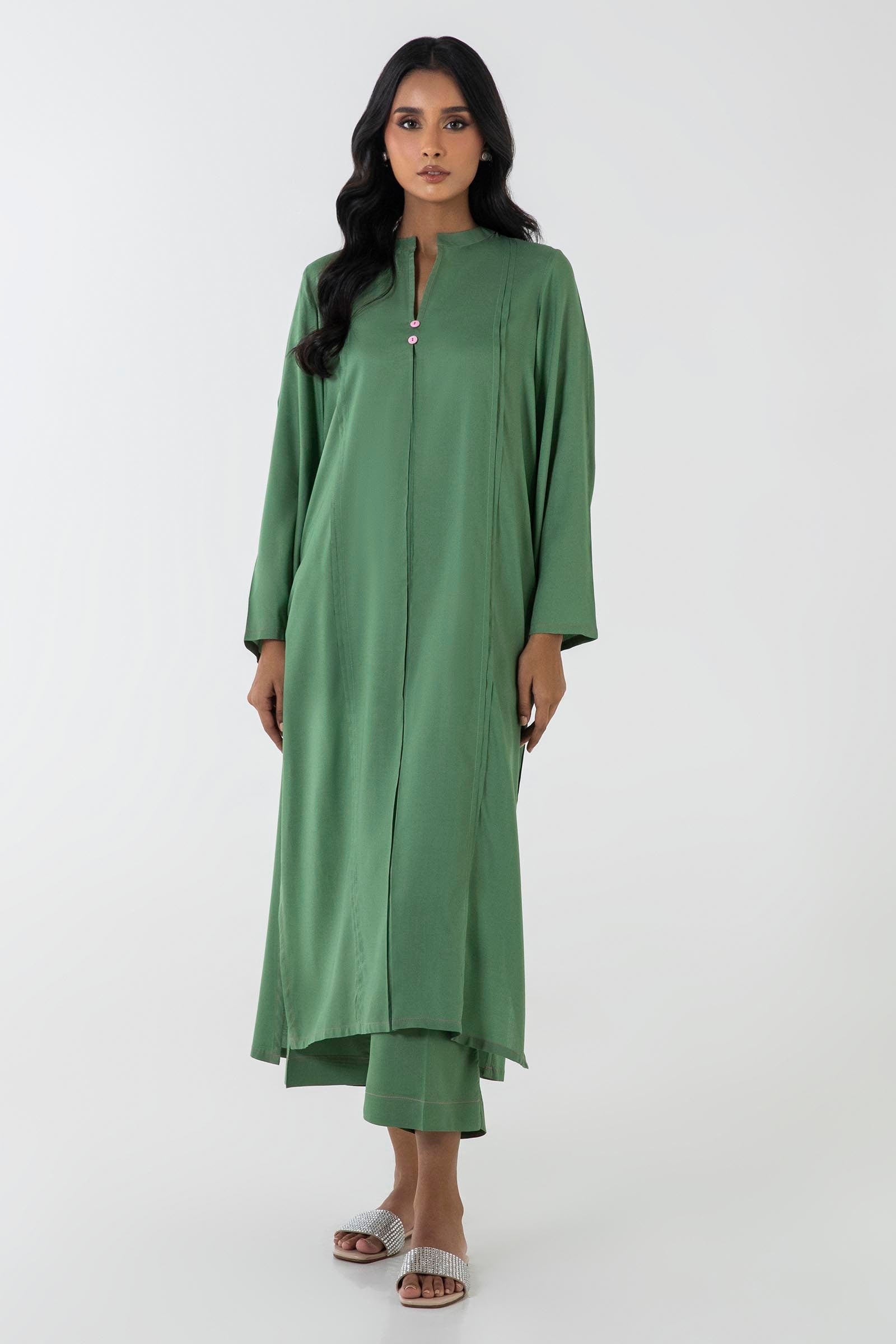 Stitched Green Linen Shirt + Culotte