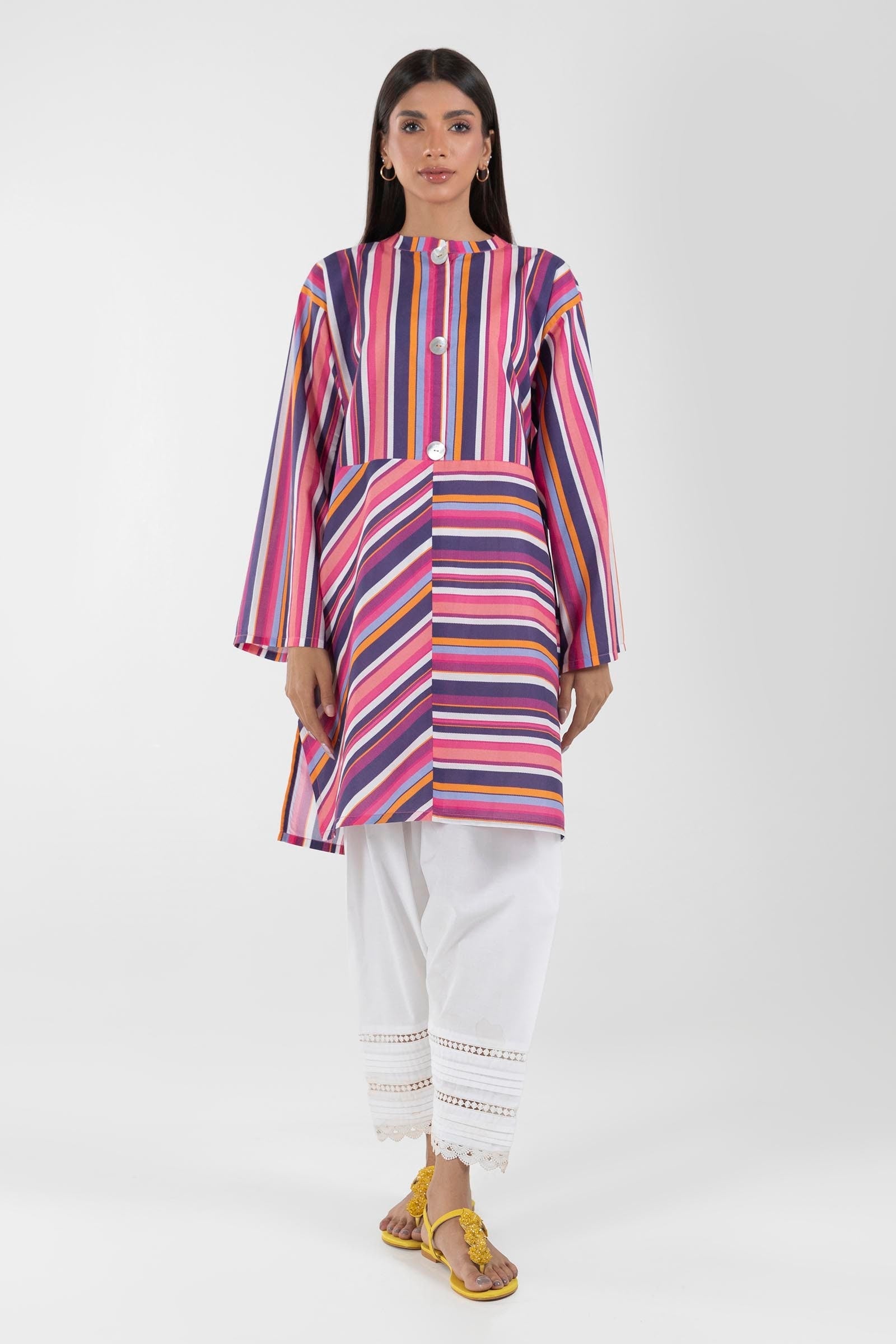 Stitched Boxy Printed Shirt