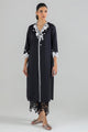 Stitched Black Embroidered Shirt