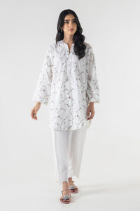 Stitched Off White Embroidered Shirt