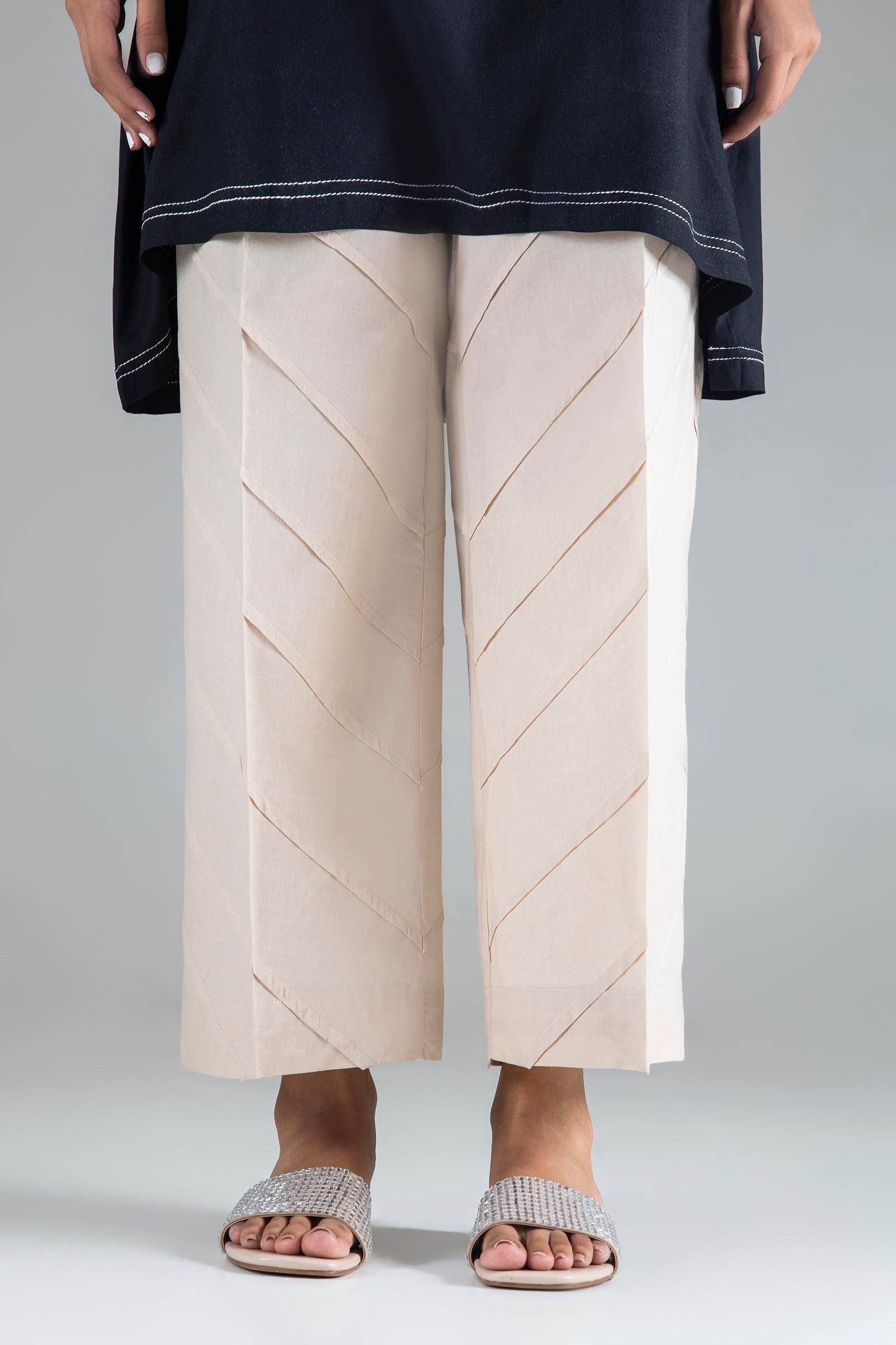 Stitched Beige Culotte
