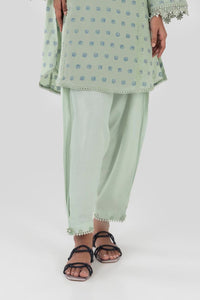 Stitched Green Printed Shalwar