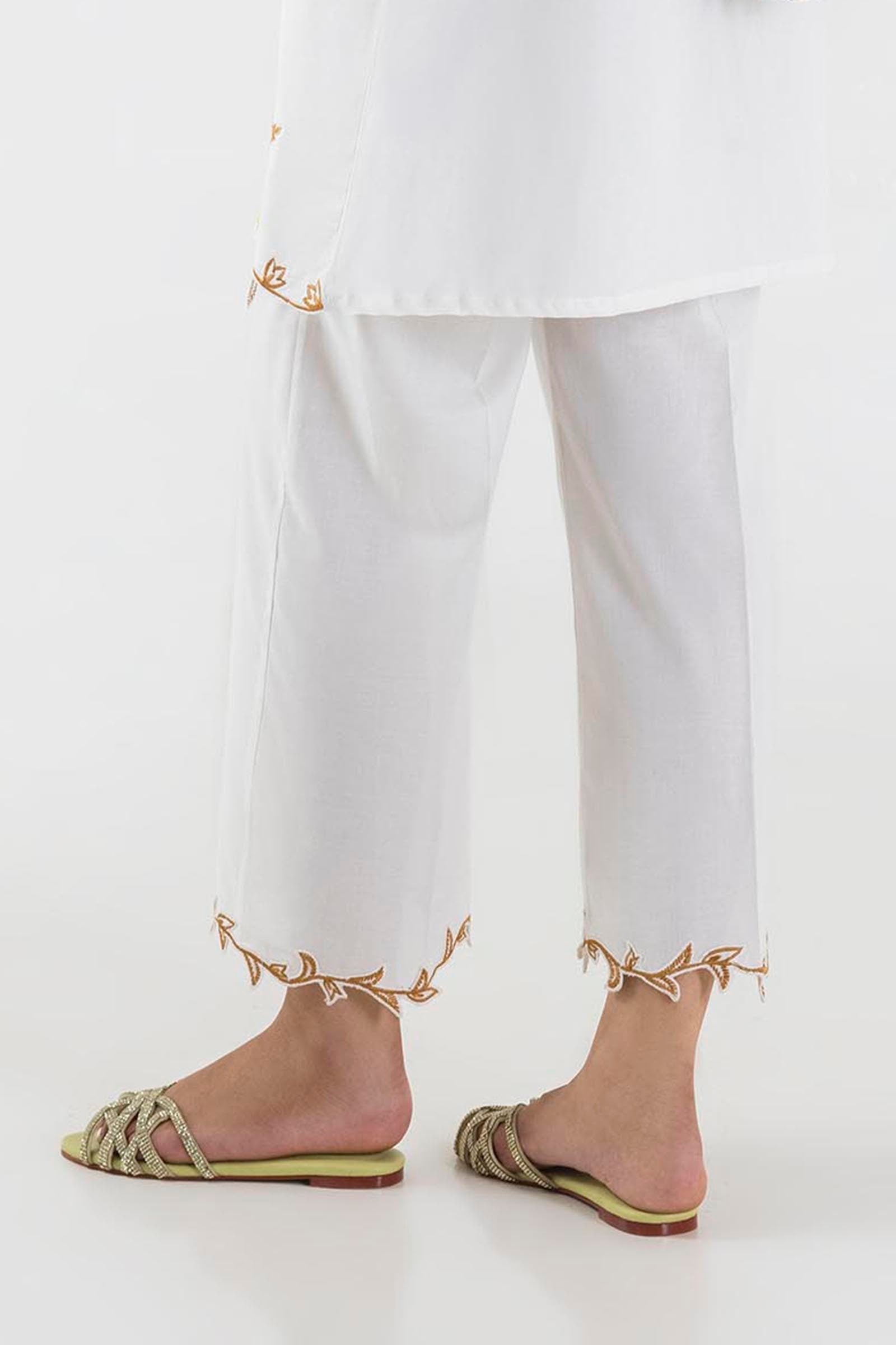 Stitched Off White Culotte