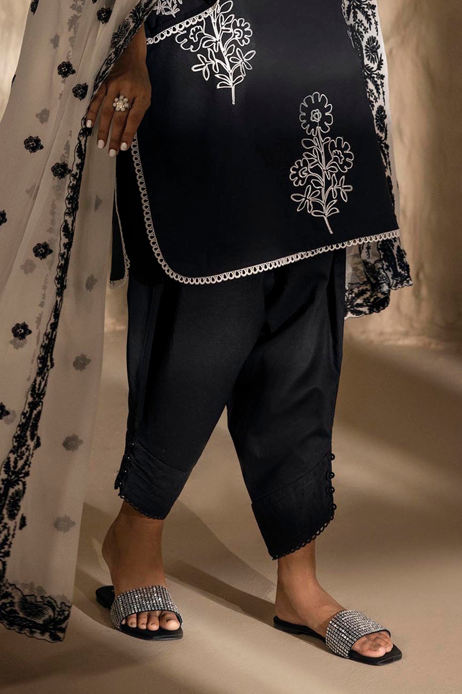 Stitched Black Shalwar