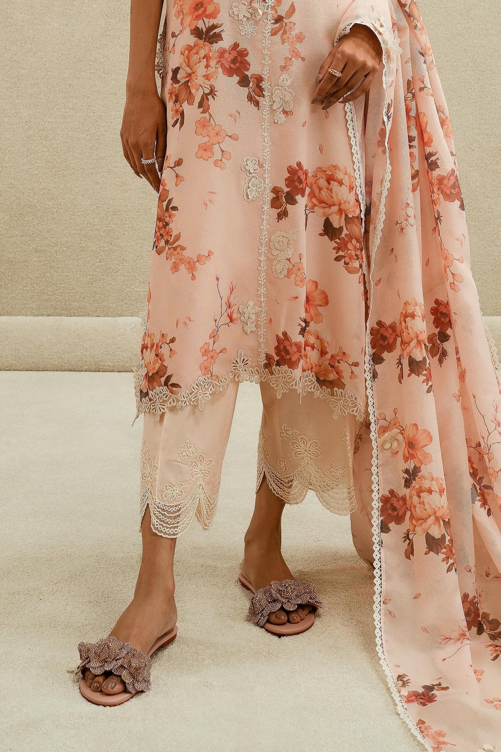 Stitched Peach Culotte