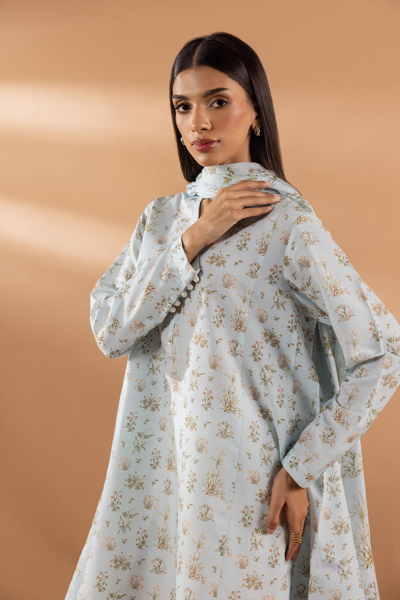 Stitched Embroidered Khaddar Shirt + Shalwar