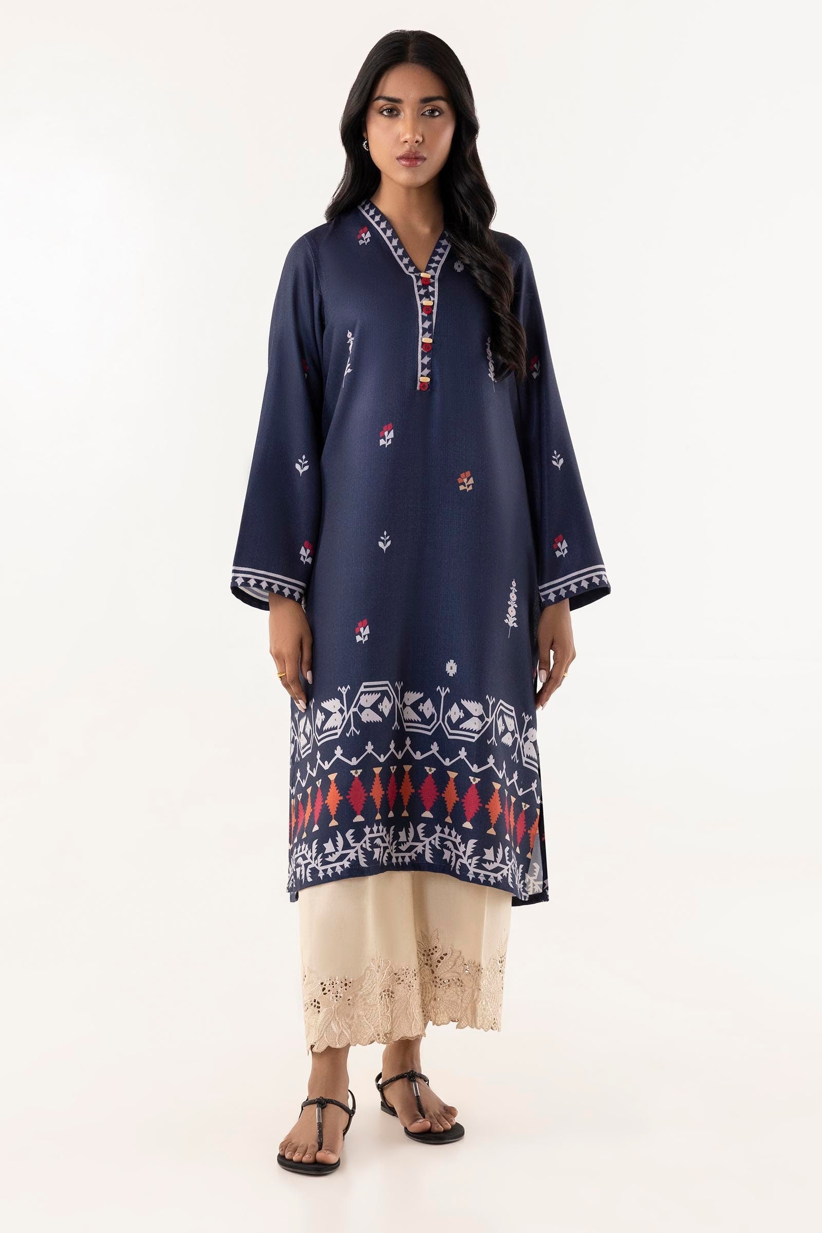 Stitched Blended Jacquard Printed Shirt