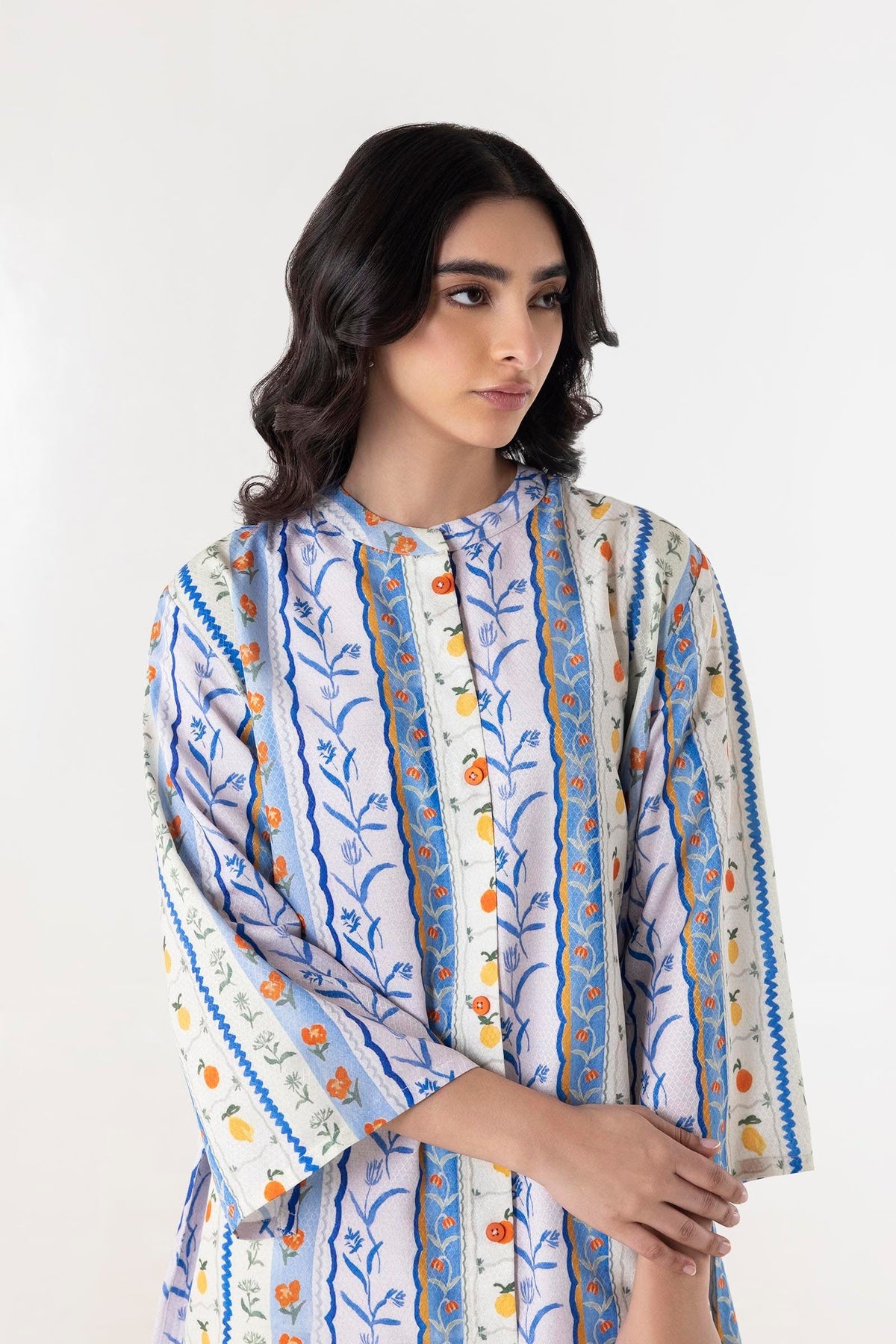 Stitched Blended Jacquard Printed Shirt