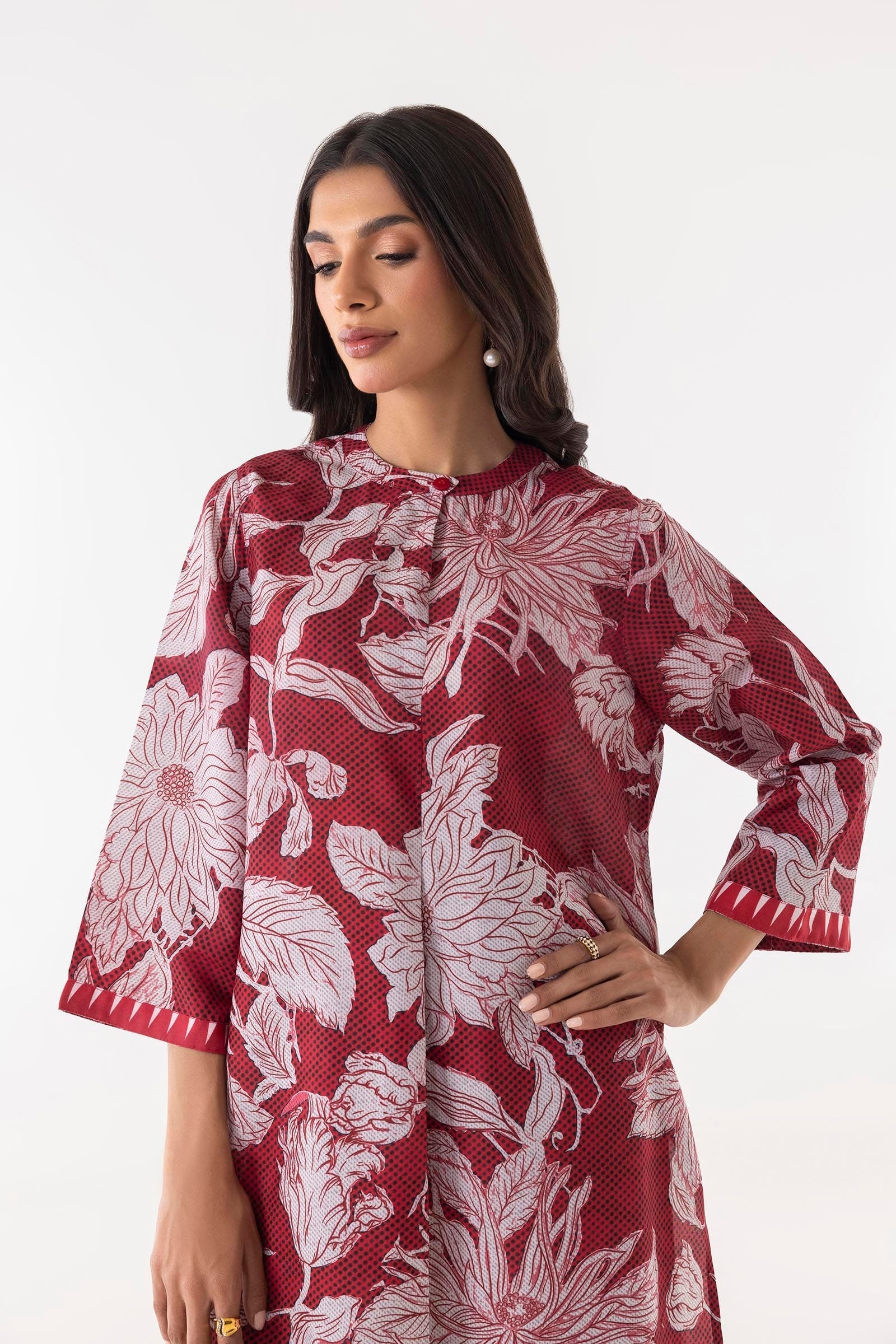 Stitched Poly cambric Shirt + Culotte