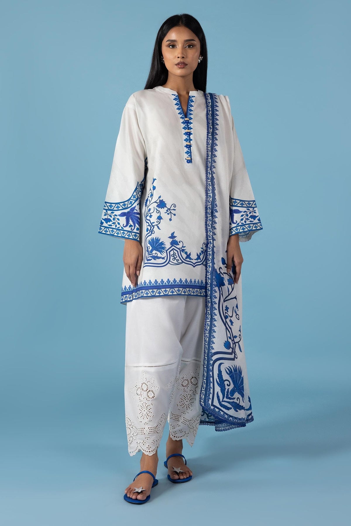 Stitched Linen Shirt + Dupatta