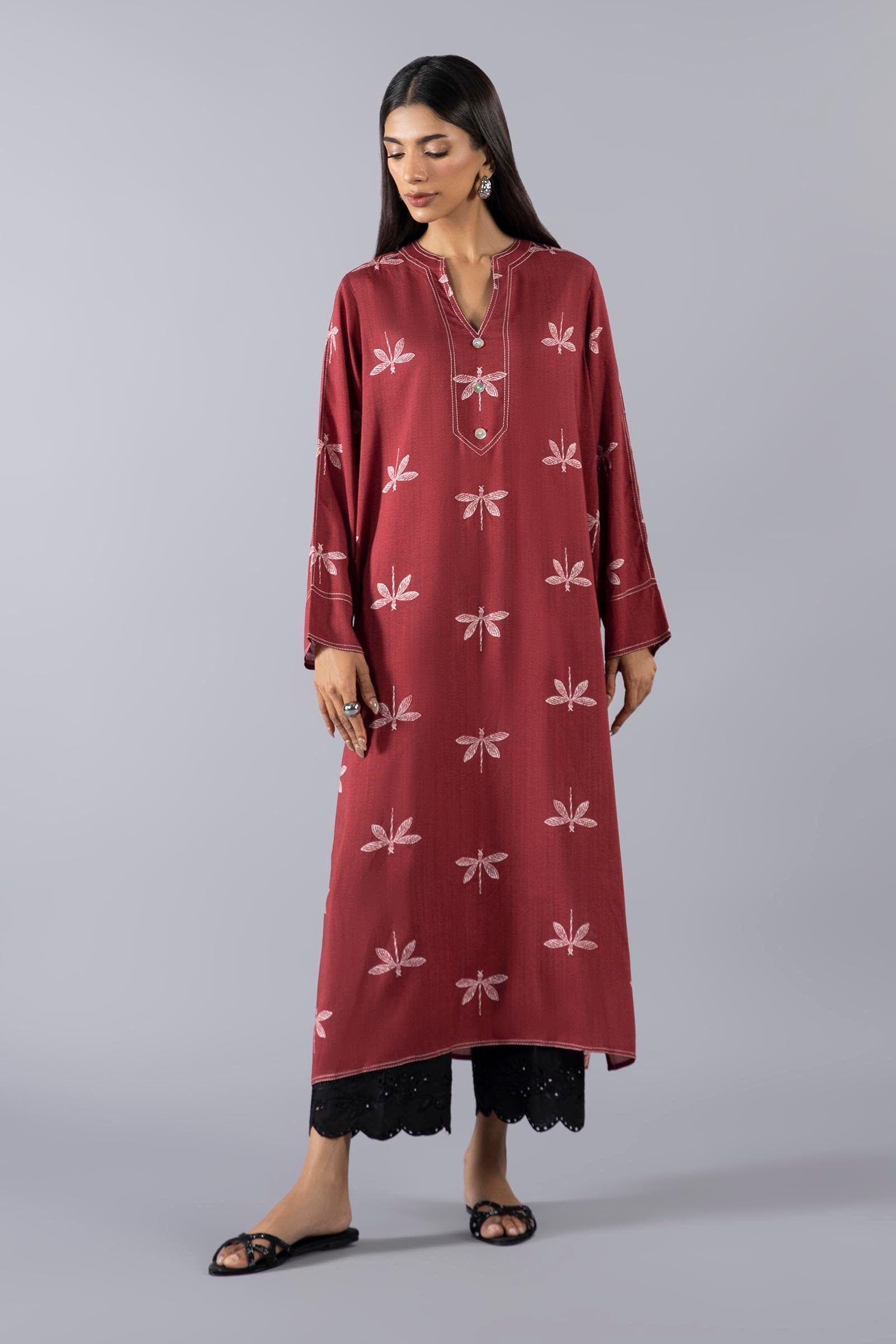 AJDSAI-39 PRINTED EMBROIDERED LAWN STITCHED 2 PCS