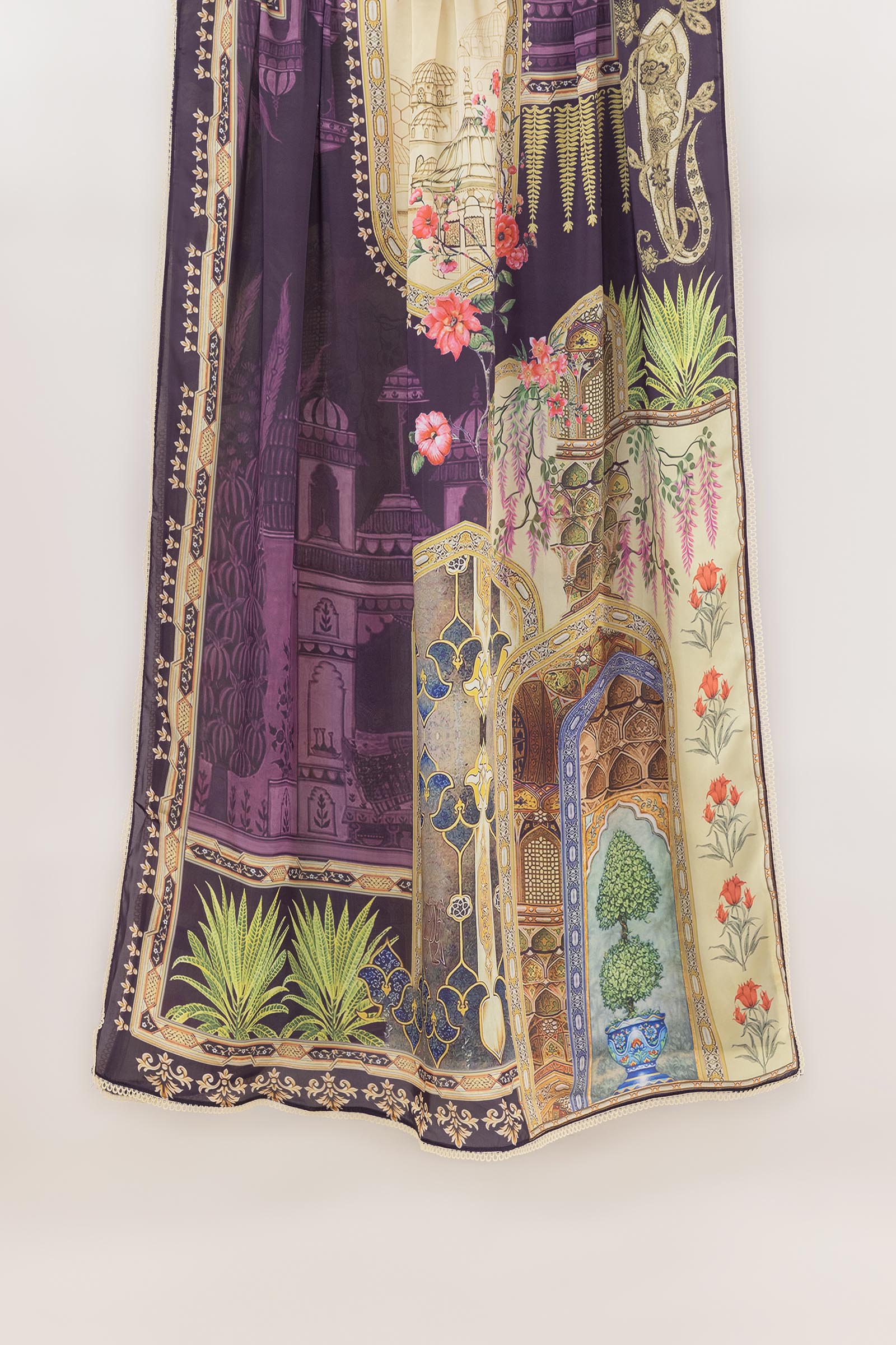 DA-2032 BLUE EMBROIDERED KURTA WITH DUPATTA