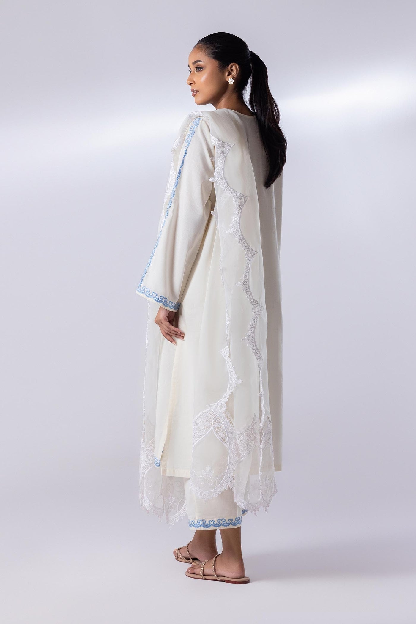 Stitched Lawn Embroidered Shirt + Culotte