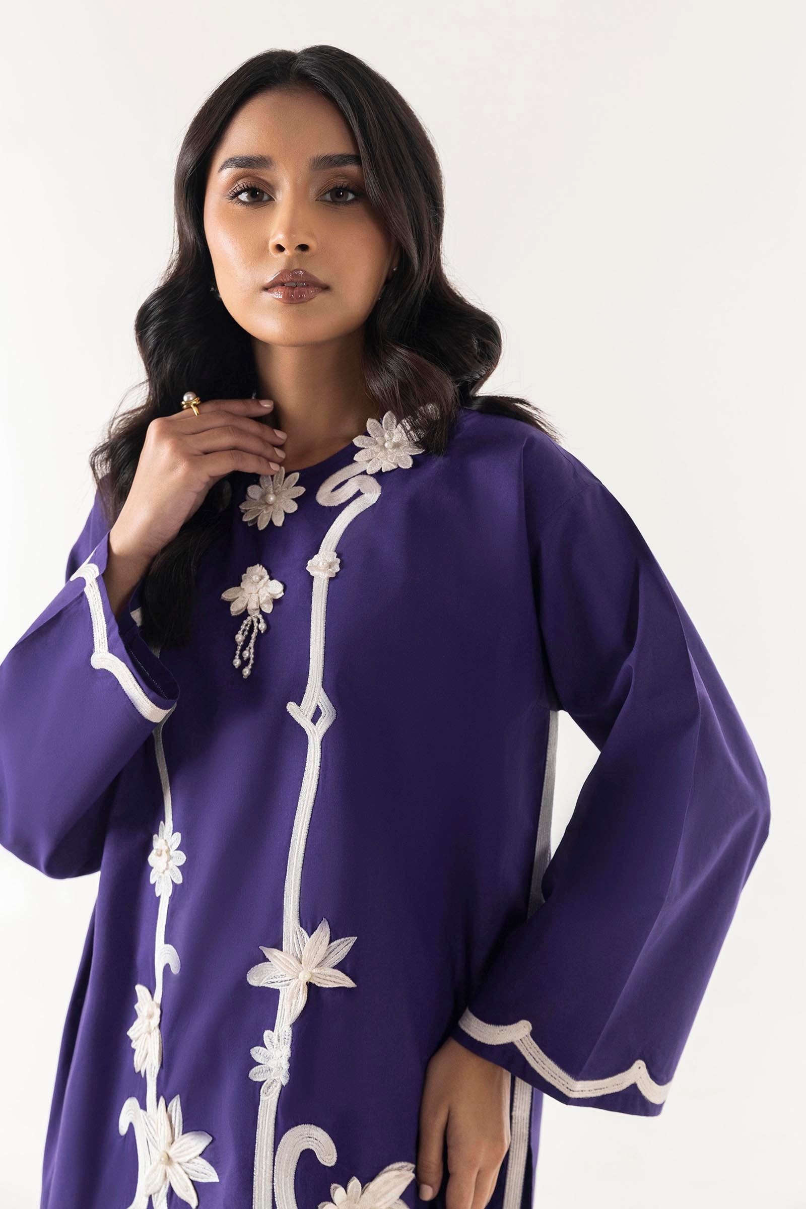 Stitched Embroidered Shirt + Bottom