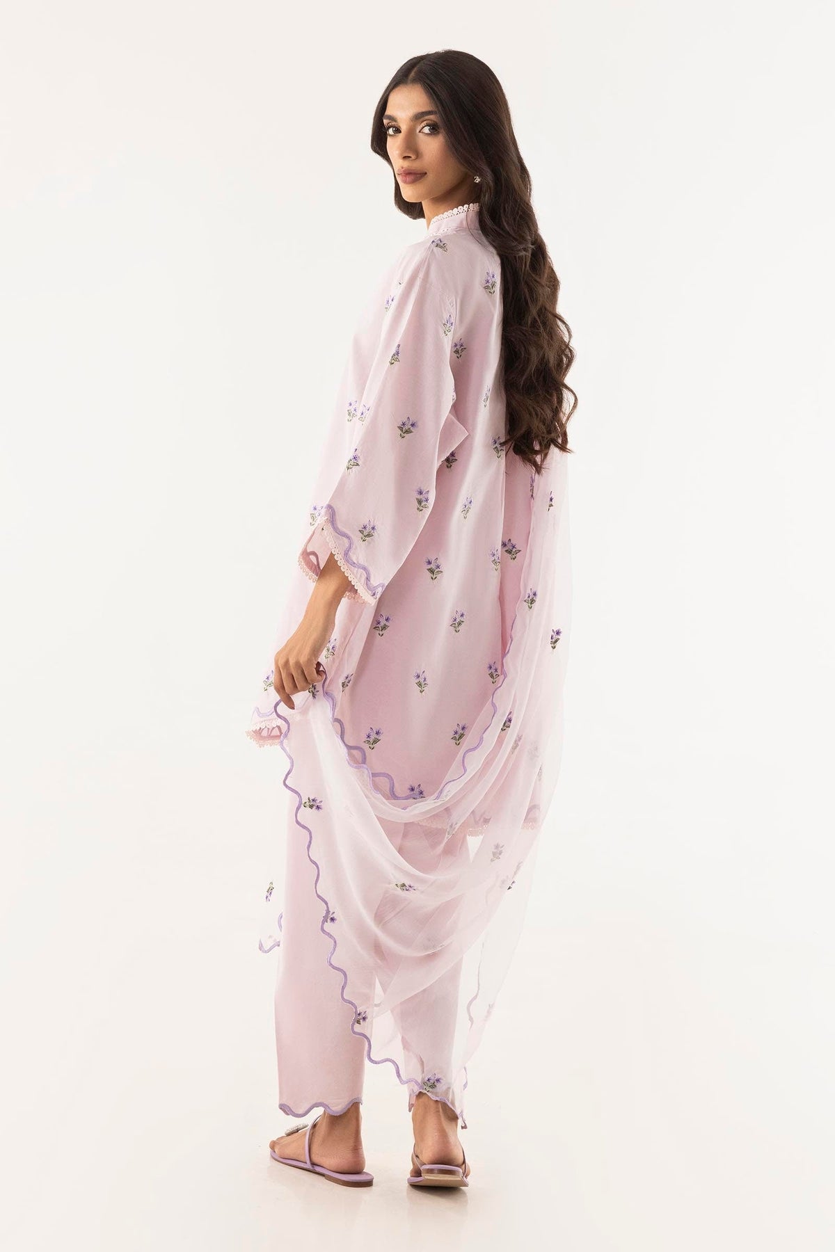 Stitched Embroidered Chiffon Dupatta