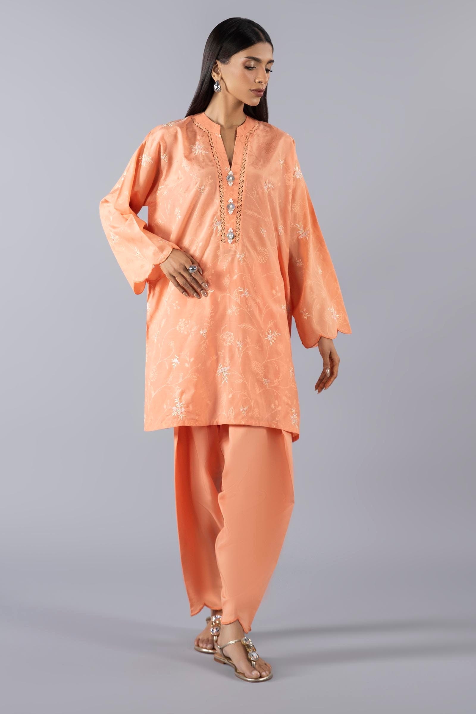 Stitched Embroidered Jacquard Shirt