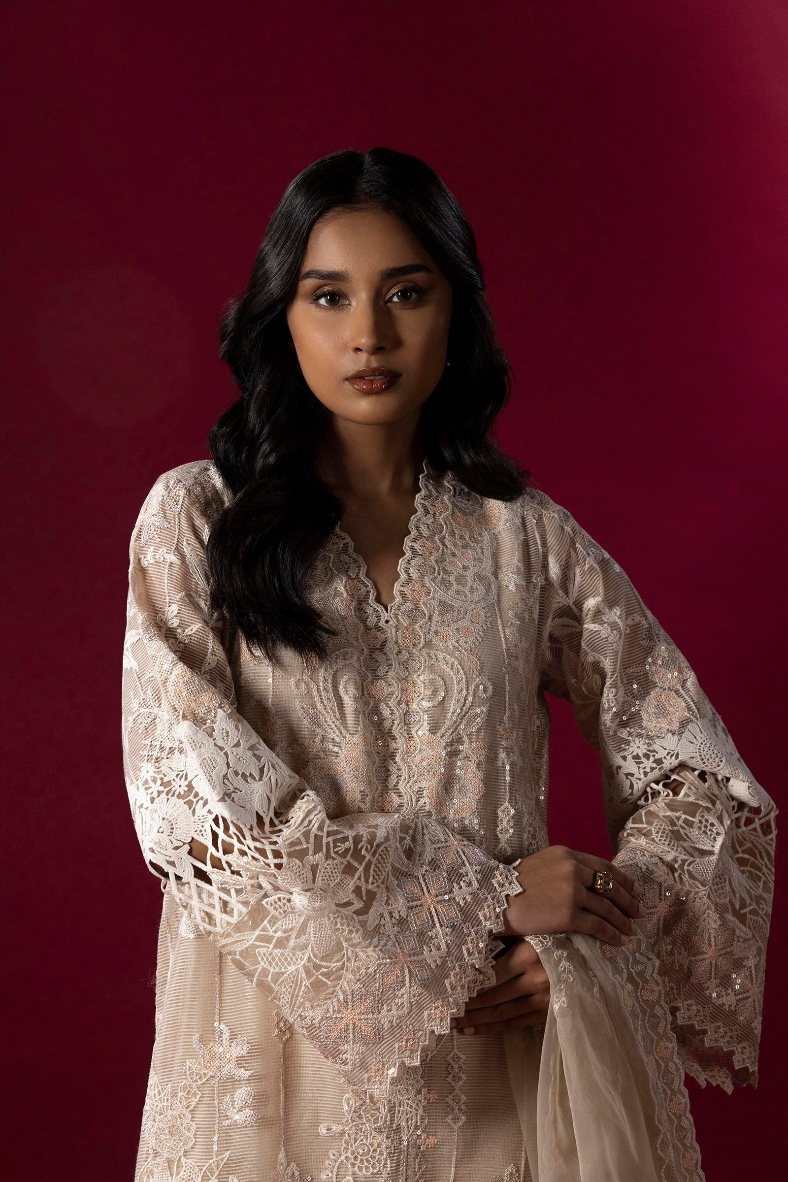 Stitched Embroidered Cotton Shirt + Bottom
