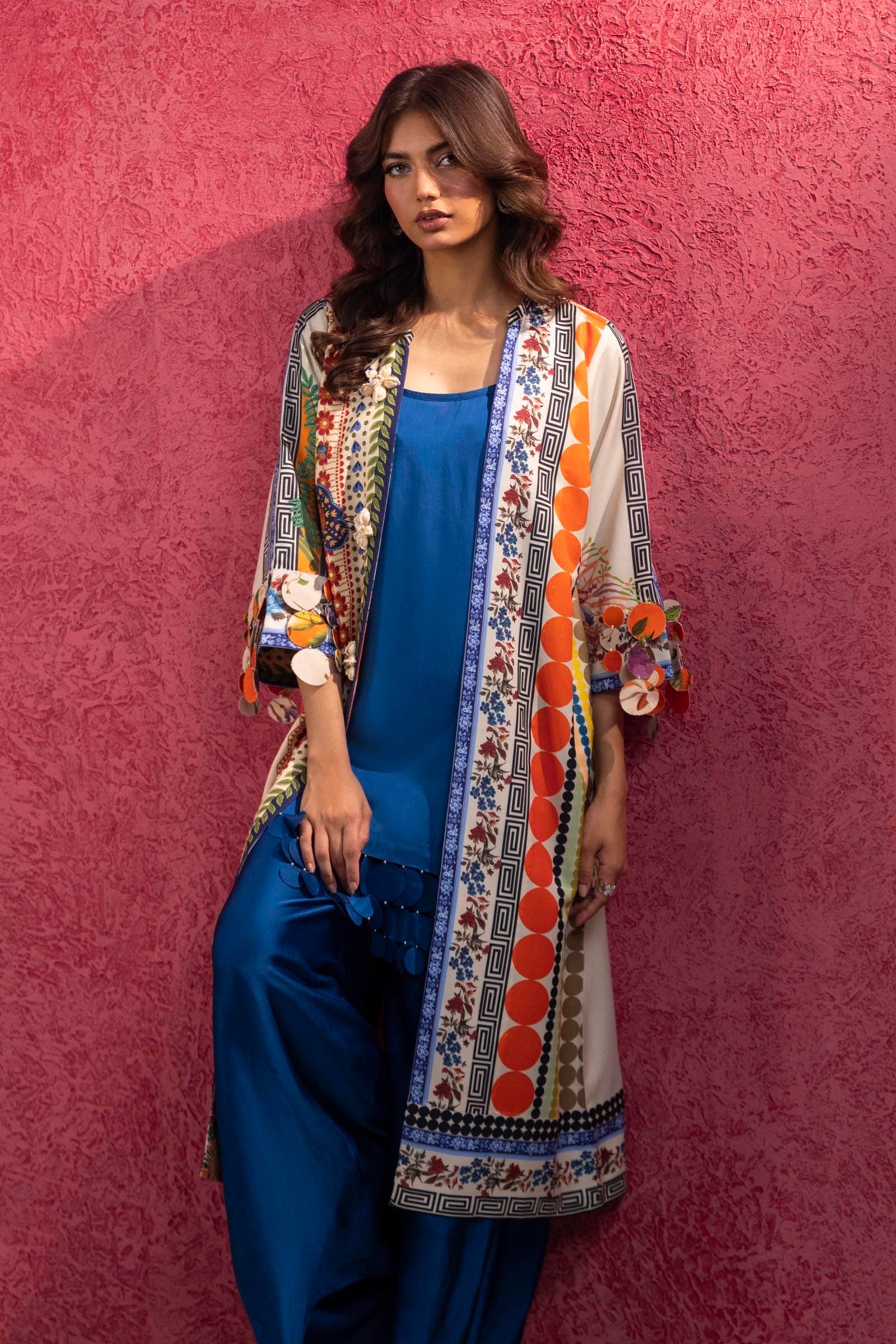 Stitched Luxury Printed Jacket & Bottom