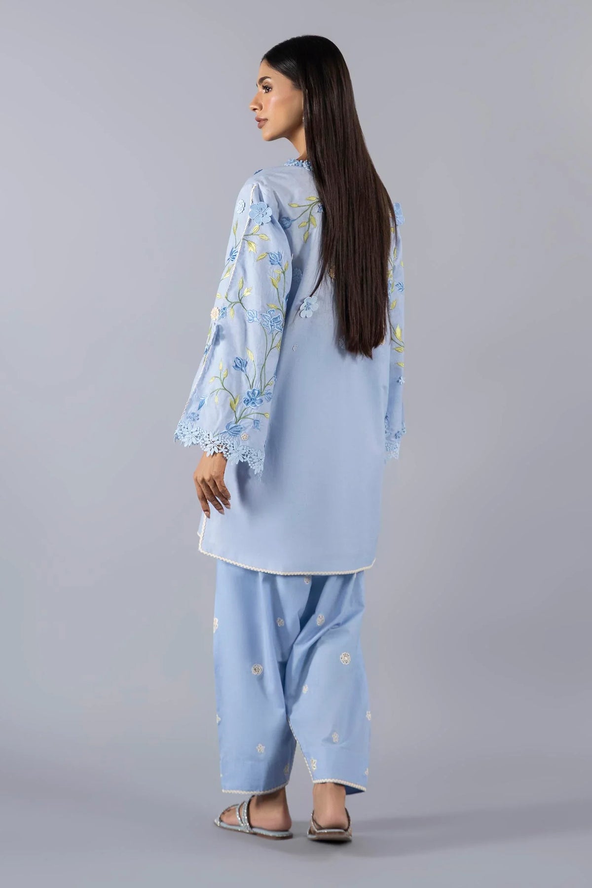 Stitched 3D Flowers Luxury Shirt + Bottom