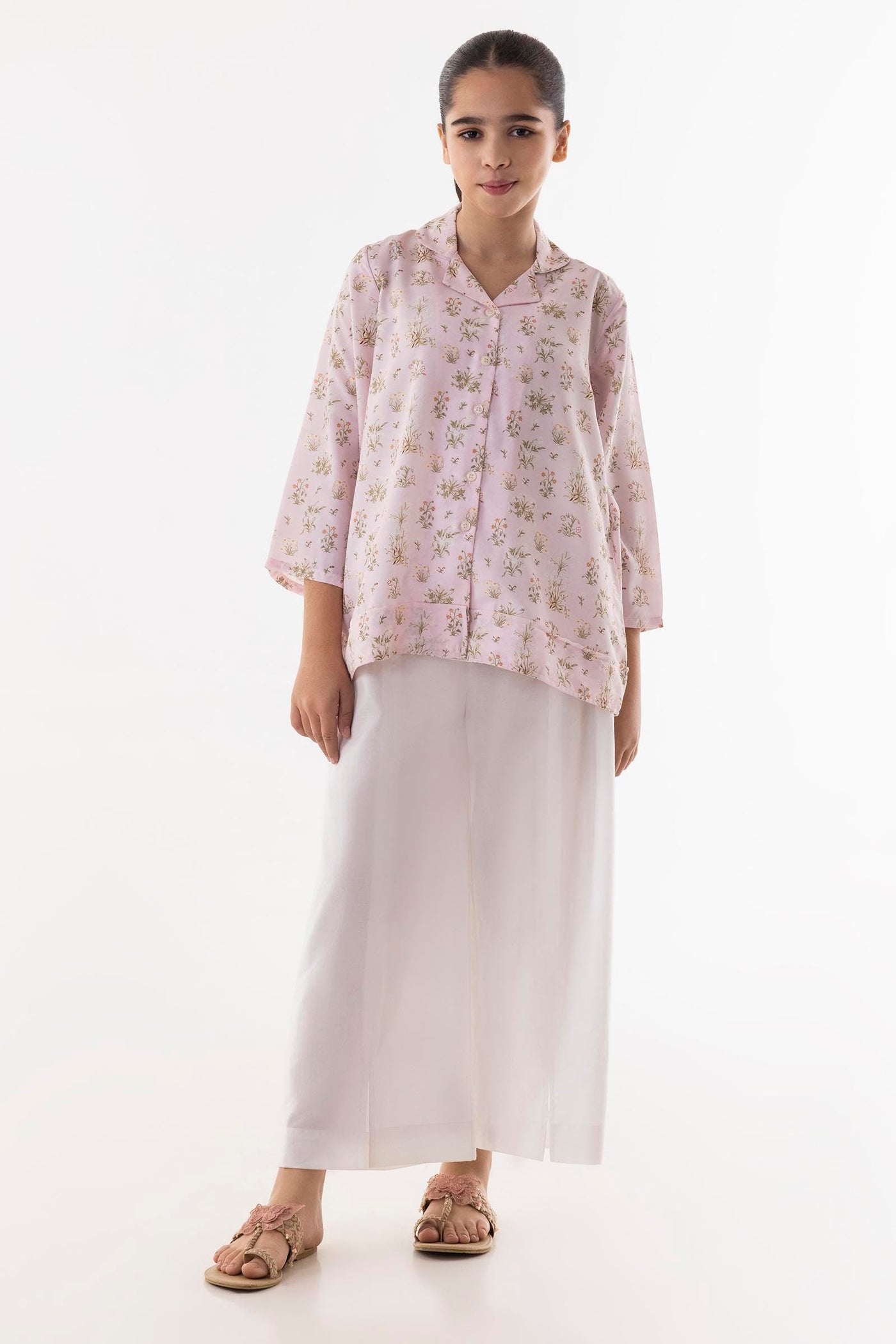 Stitched Multi Printed Shirt + Culotte +Dupatta
