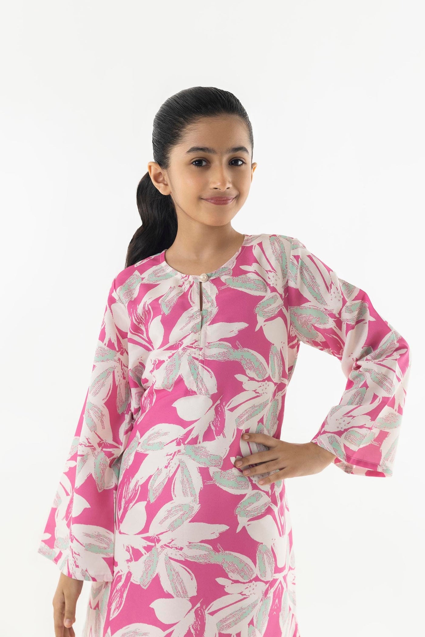 Stitched Kids Floral Cambric Shirt + Bottom