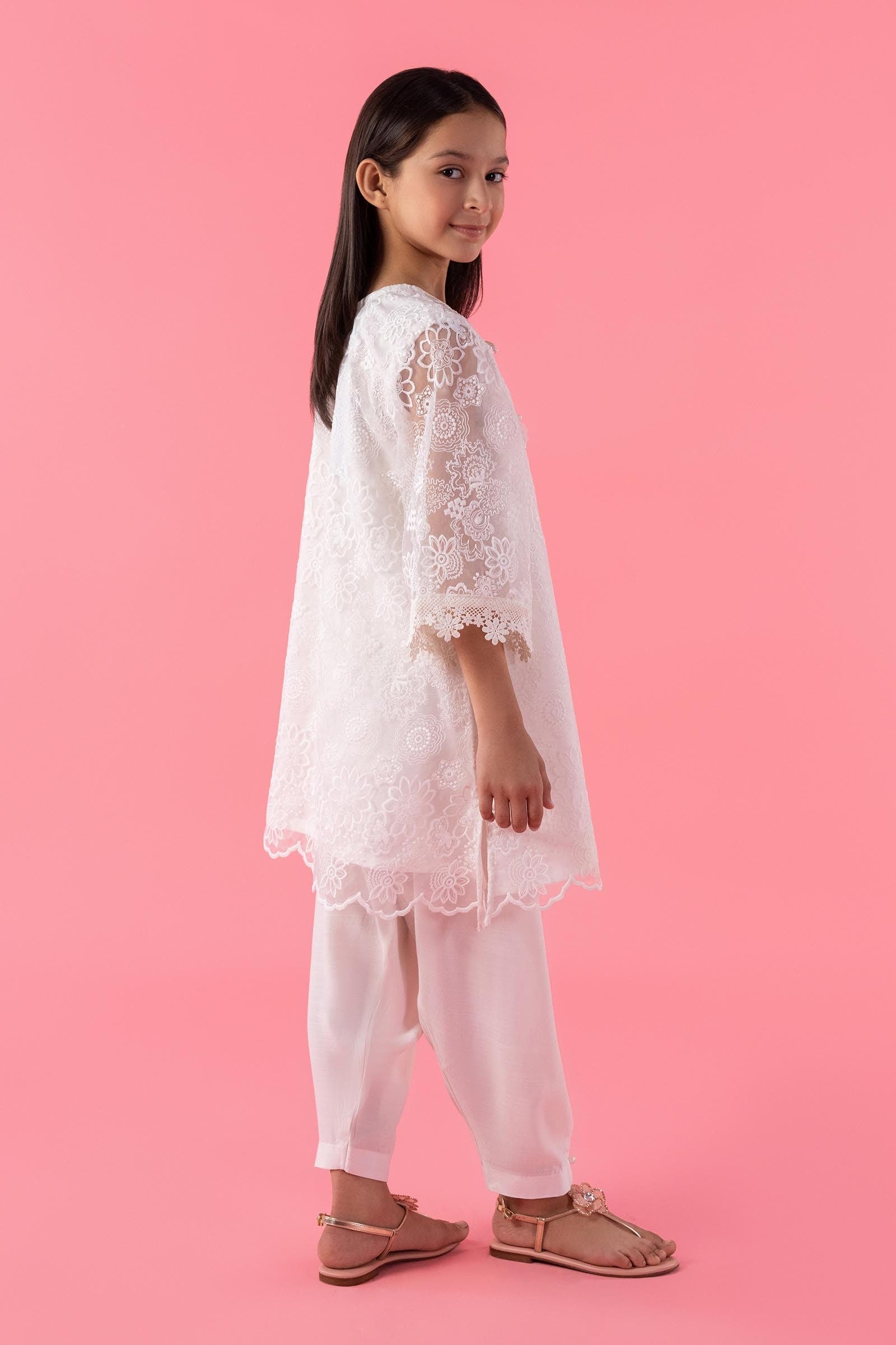 Stitched Kids Embroidered Organza Shirt + Shalwar