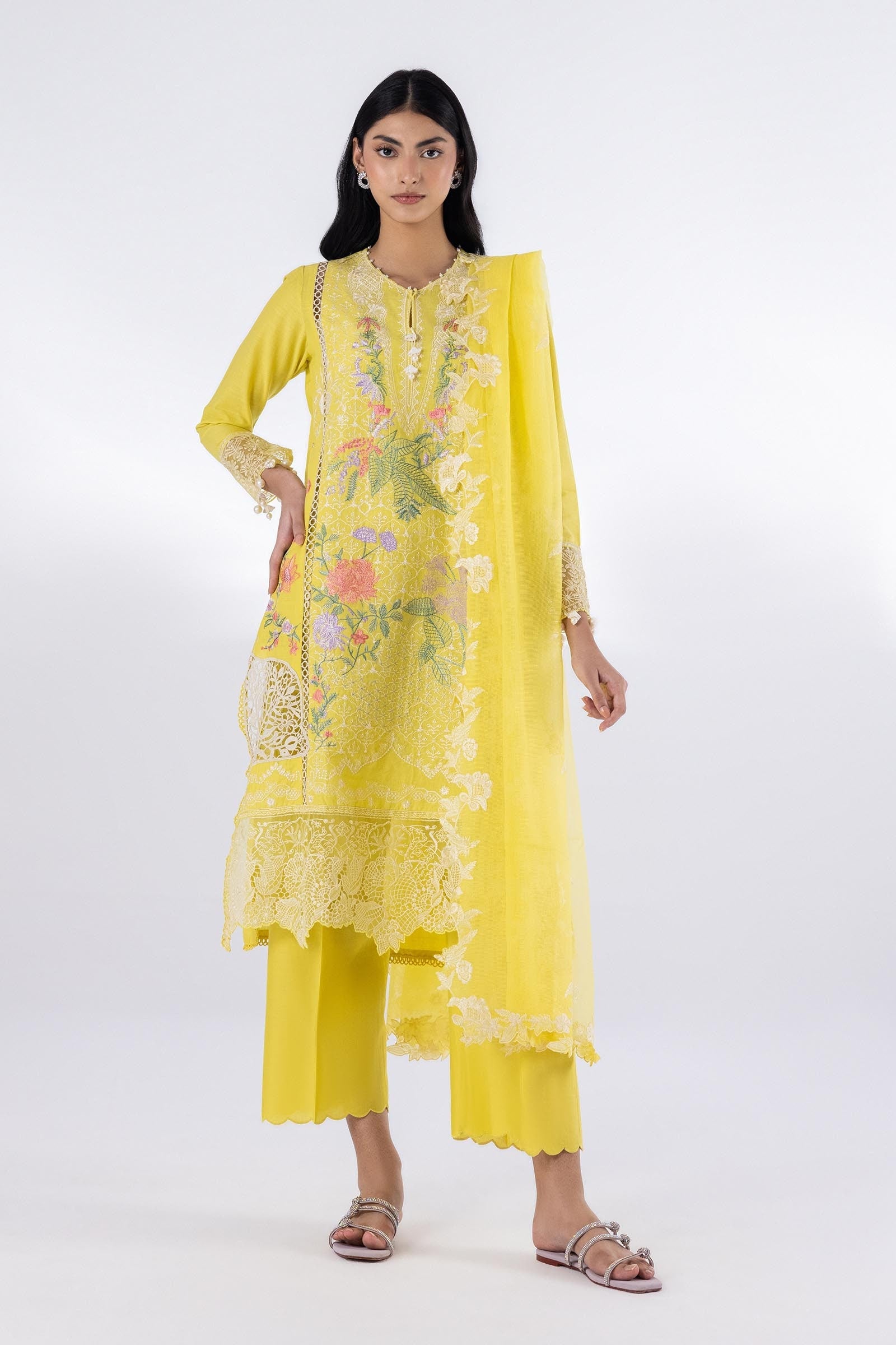 Stitched Luxury Lawn Suit
