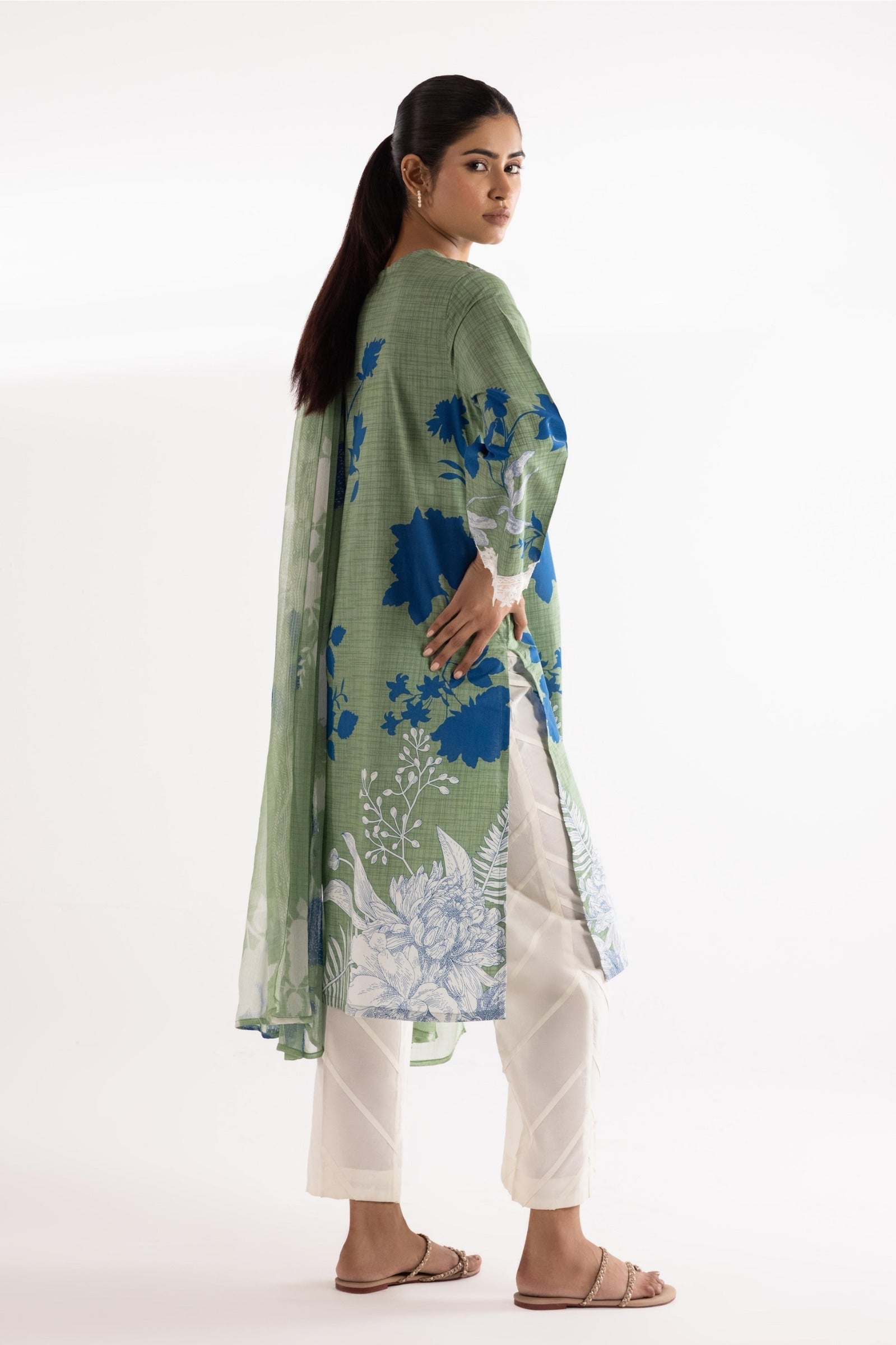 Stitched Mahay Lawn Shirt + Dupatta