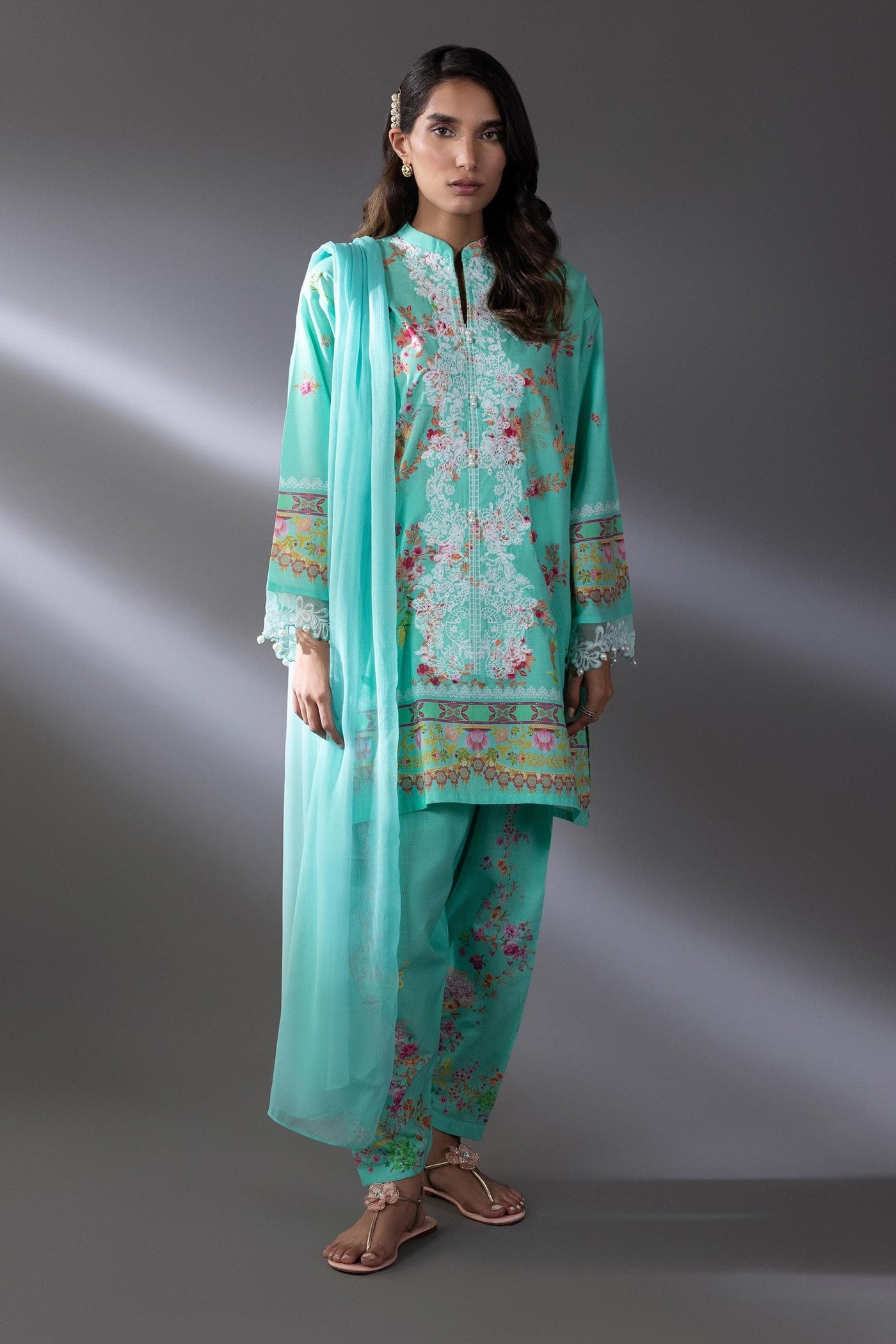 Stitched Lawn Embroidered Suit