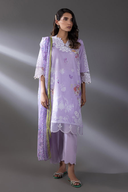 Stitched Lawn Shirt + Culotte + Dupatta