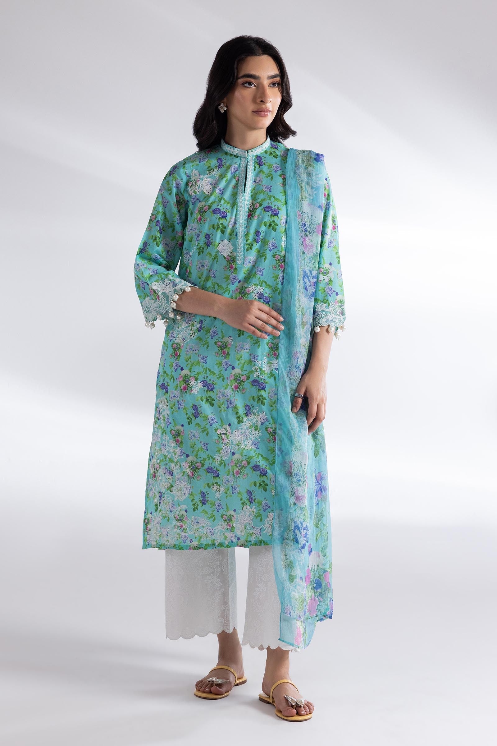 Stitched Muzlin Lawn  Culotte
