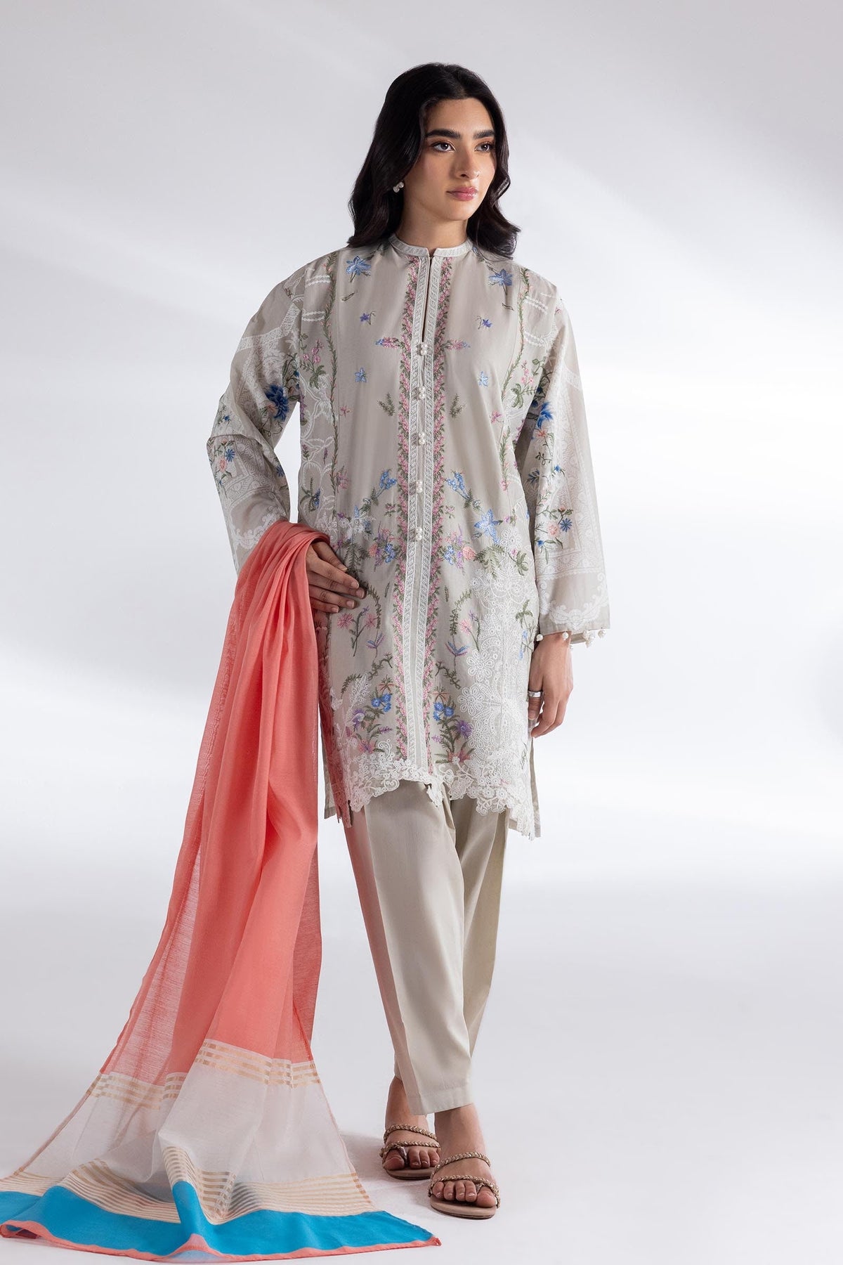 Stitched Muzlin Lawn Suit