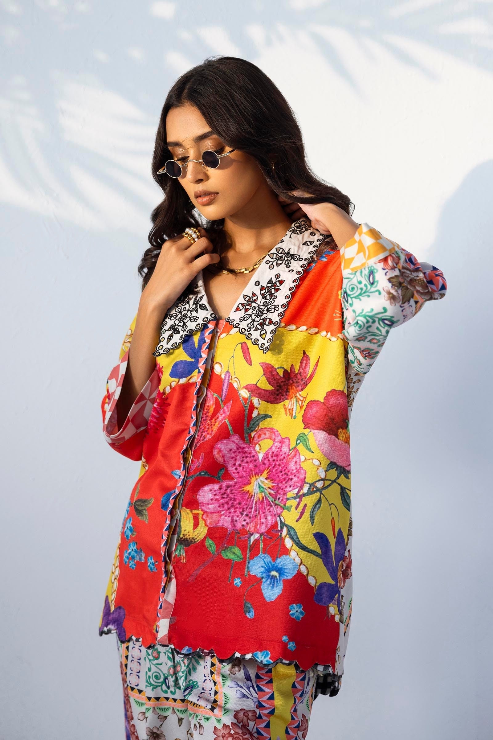 DA-1589 GREEN EMBROIDERED KURTA